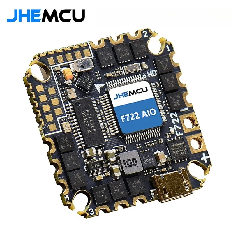 JHEMCU GHF722AIO-HD AIO Контроллер полета F722 с 40A 4в1 ESC, OSD-барометром 2-6S для FPV Cinewhoop Freestyle Drone
JHEMCU GHF722AIO-HD AIO Контроллер полета F722 с 40A 4в1 ESC, OSD-барометром 2-6S для FPV Cinewhoop Freestyle Drone