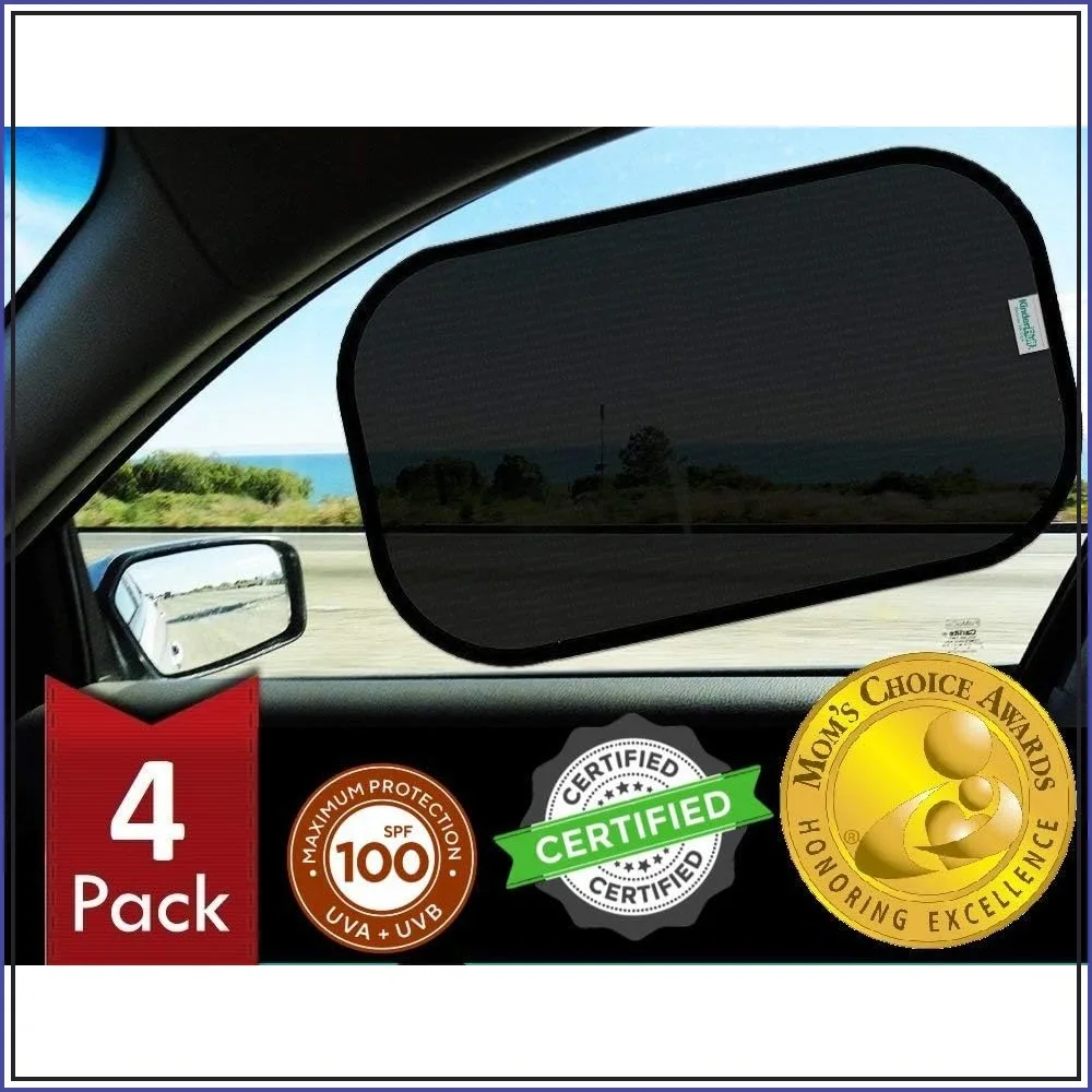 Car Window Shades - 99.79% UVA & 99.95% UVB Protection, 4 Pack, 2 Transparency Options, 20"x12"
Car Window Shades - 99.79% UVA & 99.95% UVB Protection, 4 Pack, 2 Transparency Options, 20"x12"