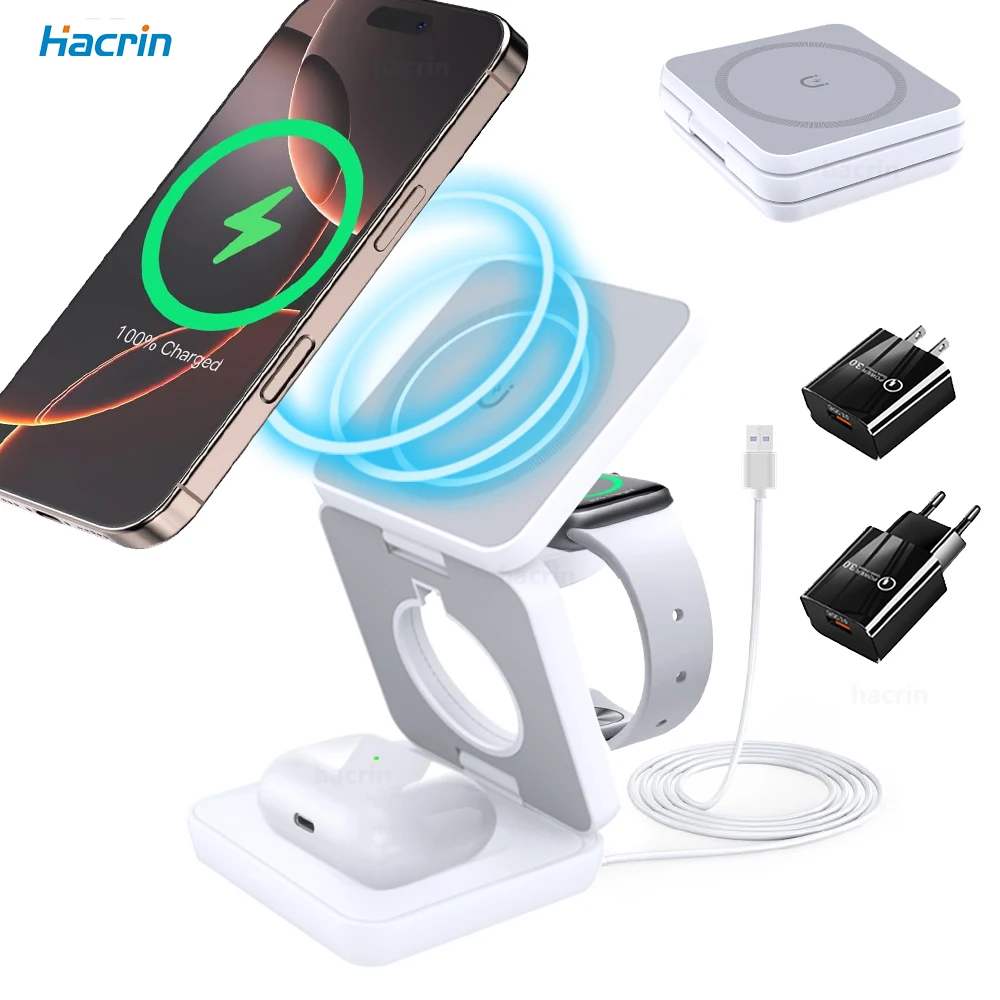 Беспроводная зарядная станция 3-в-1 для iPhone 17-12 Pro Max, Apple Watch и AirPods: магнитное беспроводное зарядное устройство, быстрая зарядка
Беспроводная зарядная станция 3-в-1 для iPhone 17-12 Pro Max, Apple Watch и AirPods: магнитное беспроводное зарядное устройство, быстрая зарядка