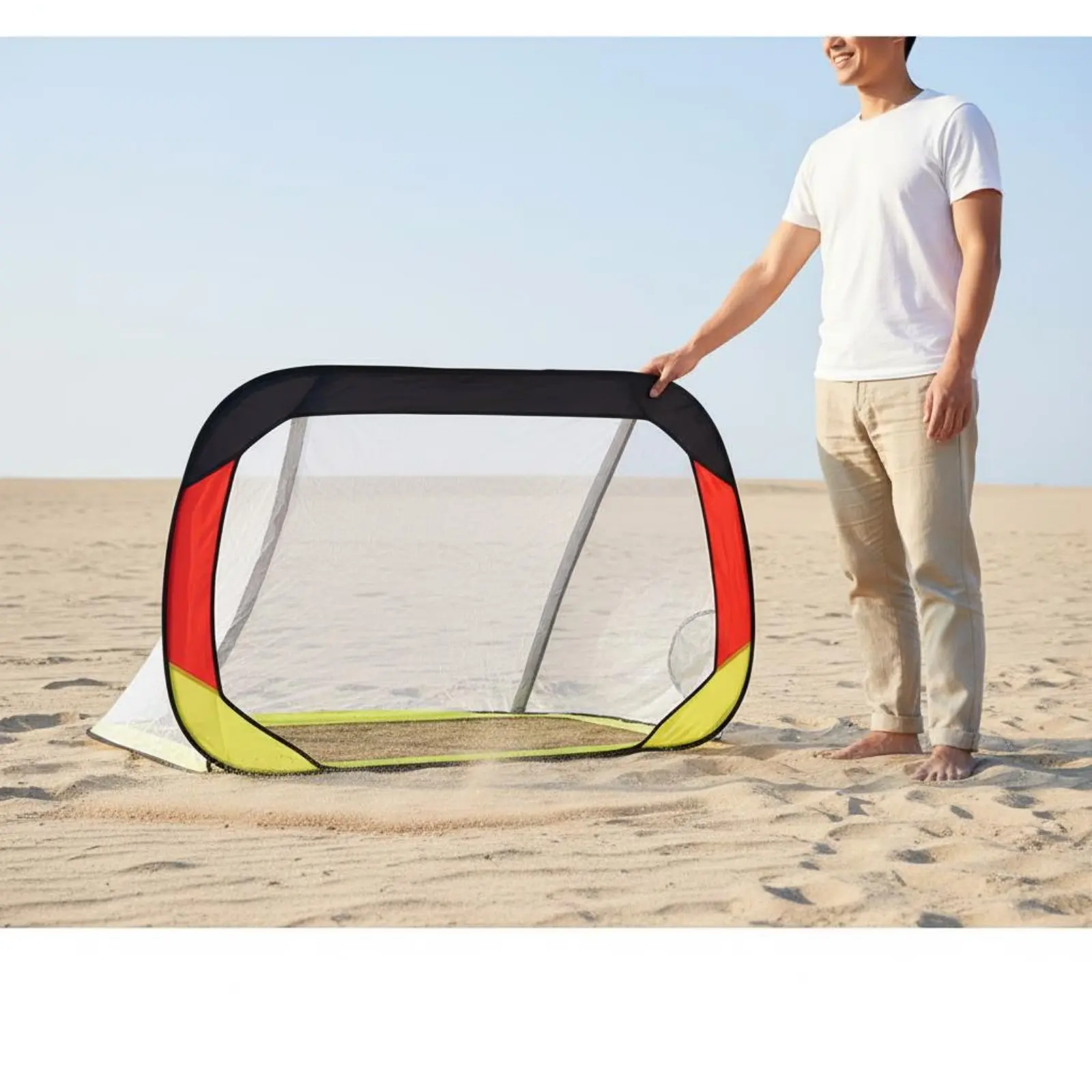 Beach Soccer Goal Quick Setup Foldable Football Goal Portable Soccer Net Lightweight Sturdy for Children, Outdoor
Beach Soccer Goal Quick Setup Foldable Football Goal Portable Soccer Net Lightweight Sturdy for Children, Outdoor