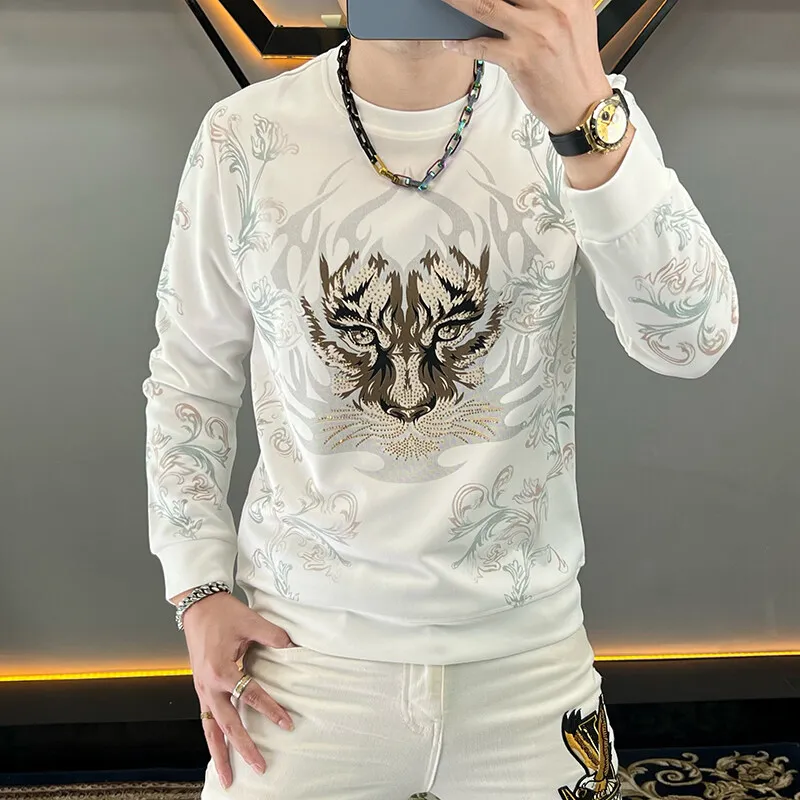 2025 Spring Luxury Rhinestone Sweatshirts Men Social Streetwear Casual Pullover Versatile Round Neck Long Sleeve Hoodies Tops
2025 Spring Luxury Rhinestone Sweatshirts Men Social Streetwear Casual Pullover Versatile Round Neck Long Sleeve Hoodies Tops