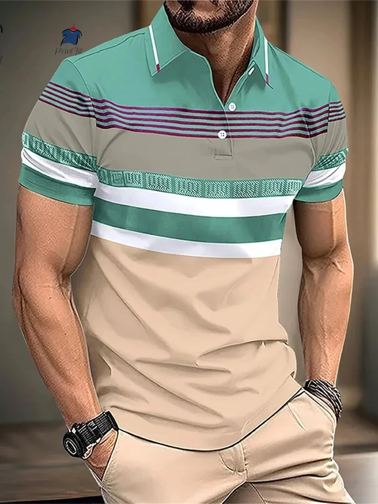 2025 New Men's Minimalist Striped Summer Short Sleeved Lapel 3D Digital Printed Polo Shirt for Men's Business and Leisure Tops
2025 New Men's Minimalist Striped Summer Short Sleeved Lapel 3D Digital Printed Polo Shirt for Men's Business and Leisure Tops