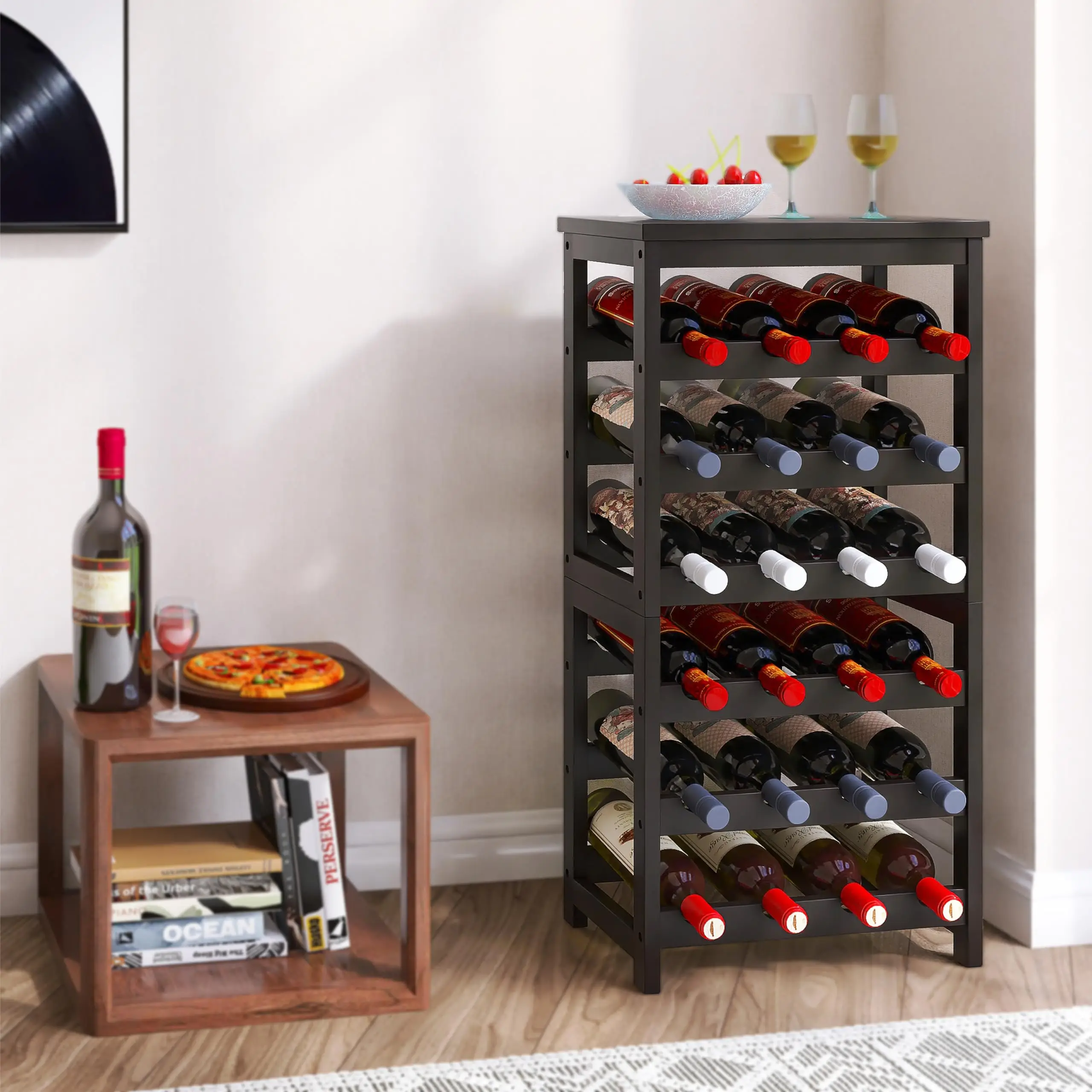 24 Bottle Wine Rack Freestanding Floor, 6 Tier Wine Display Storage Shelves with Tabletop, Bamboo Wine Bottle Holder Stand
24 Bottle Wine Rack Freestanding Floor, 6 Tier Wine Display Storage Shelves with Tabletop, Bamboo Wine Bottle Holder Stand