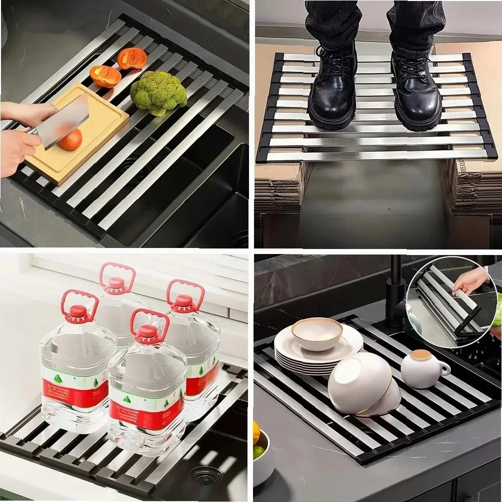 Foldable Telescopic Dish Drainer Rack, 304 Stainless Steel Sink Drain Basket for Kitchen
Foldable Telescopic Dish Drainer Rack, 304 Stainless Steel Sink Drain Basket for Kitchen