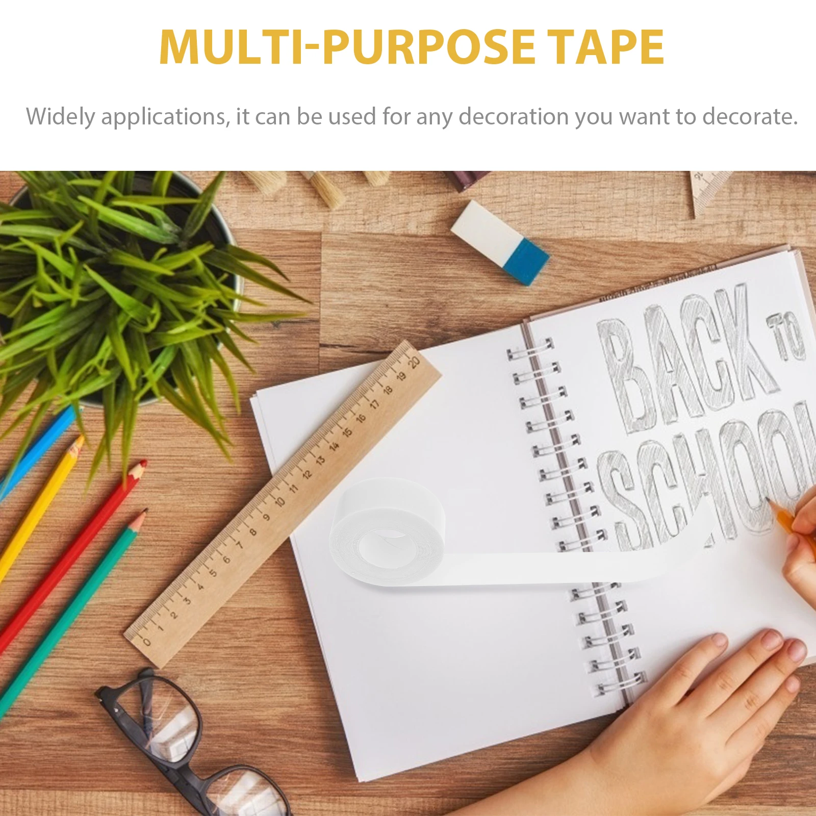 1pc Removable Non-Damaging Multi-Purpose Self-Adhesive Decorative Tape For Home Office Use Multi-Purpose Tape White
1pc Removable Non-Damaging Multi-Purpose Self-Adhesive Decorative Tape For Home Office Use Multi-Purpose Tape White