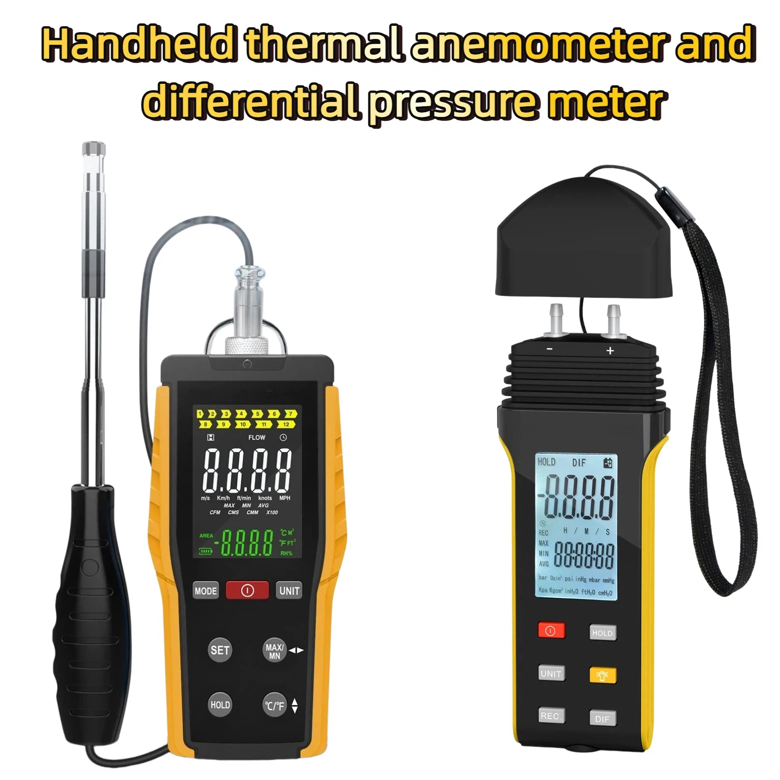 Telescopic High-Precision Anemometer (Wind Speed / Wind Temperature / Air Volume) Multi-Unit Differential Pressure Gauge
Telescopic High-Precision Anemometer (Wind Speed / Wind Temperature / Air Volume) Multi-Unit Differential Pressure Gauge