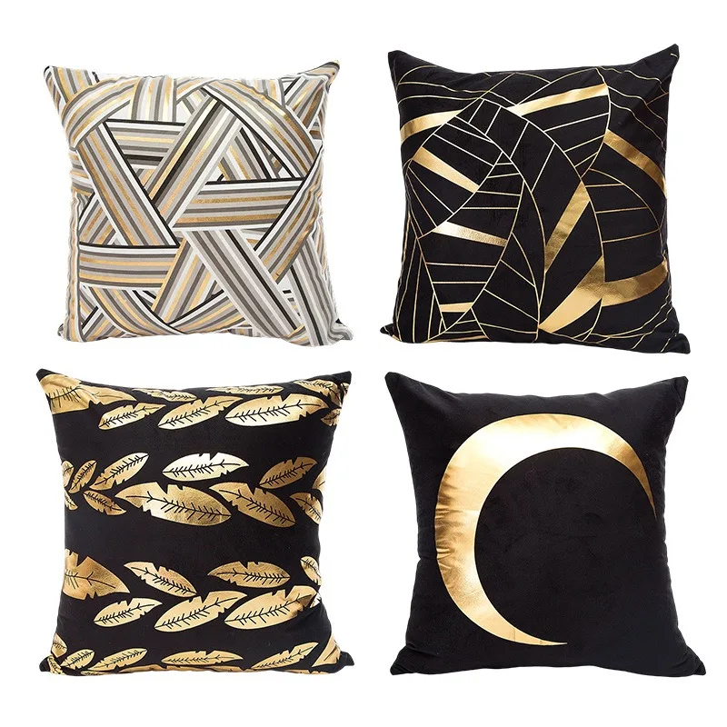 Luxury Gold Bronzing Cushion Cover Peach Skin Black Gold Feather Geometric Moon Pillowcase for Sofa Living Room Home Decor 1pc
Luxury Gold Bronzing Cushion Cover Peach Skin Black Gold Feather Geometric Moon Pillowcase for Sofa Living Room Home Decor 1pc