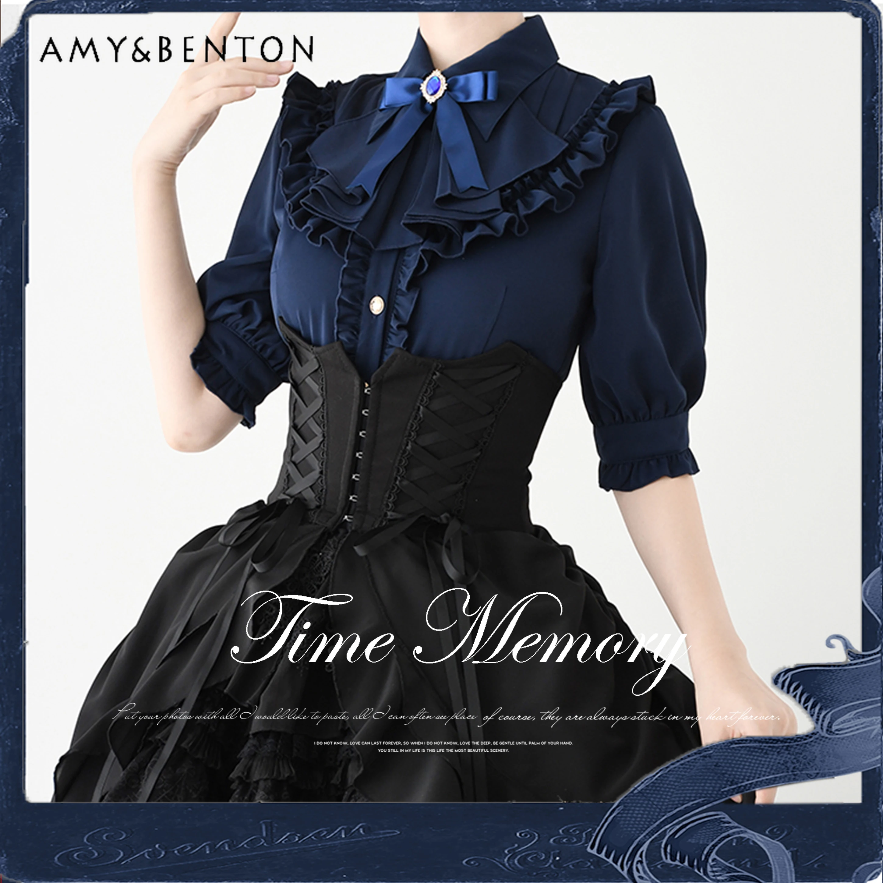 British Court Style Retro Lolita Chiffon Shirt Women Pointed Neck Ruffle Edge Lantern Sleeve Blouse Elegant All Match Inner Top
British Court Style Retro Lolita Chiffon Shirt Women Pointed Neck Ruffle Edge Lantern Sleeve Blouse Elegant All Match Inner Top