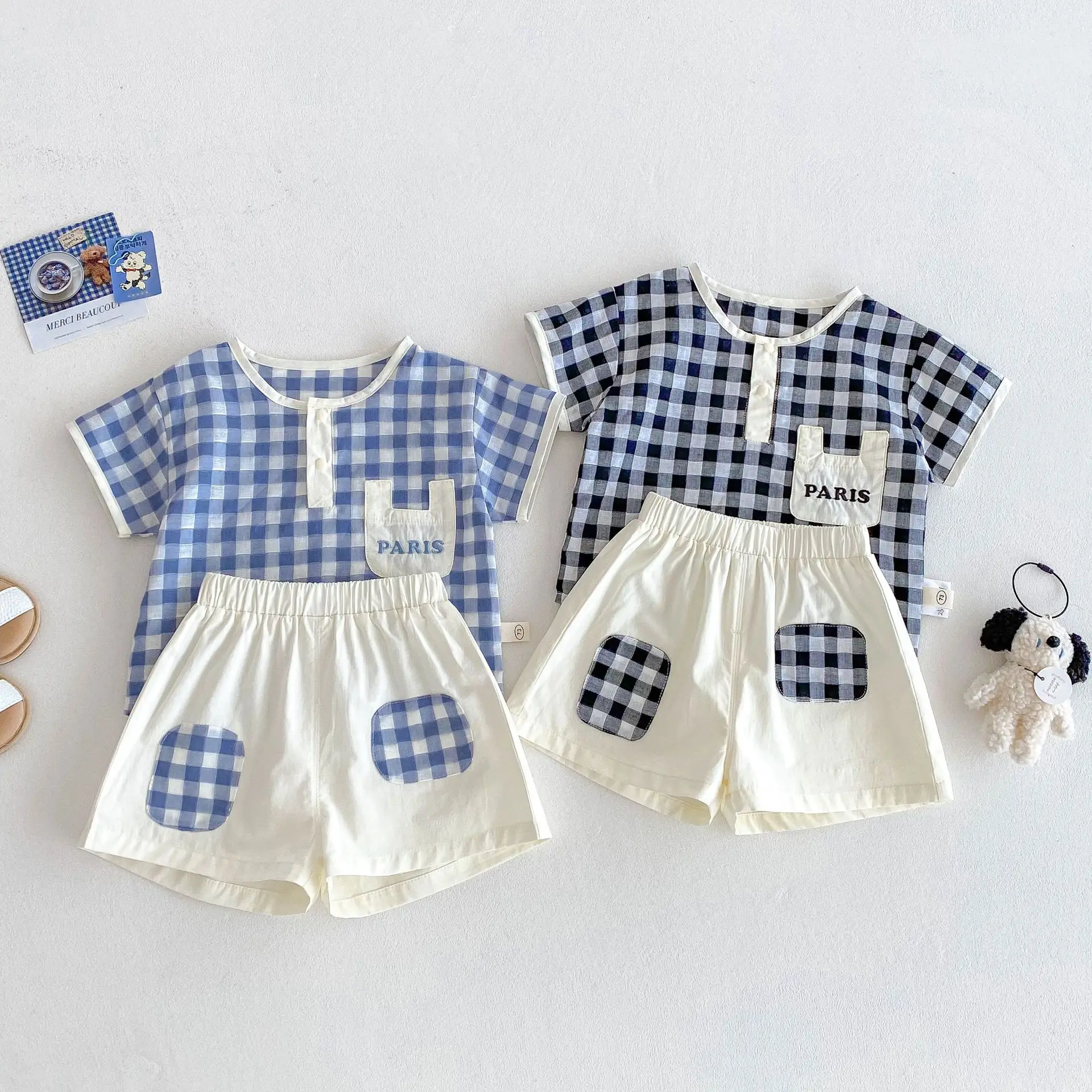 Children's Checkered Set 2025 New Summer Girls' Korean Edition Patch T-shirt Trendy Baby Fashion Shorts Two Piece Set
Children's Checkered Set 2025 New Summer Girls' Korean Edition Patch T-shirt Trendy Baby Fashion Shorts Two Piece Set