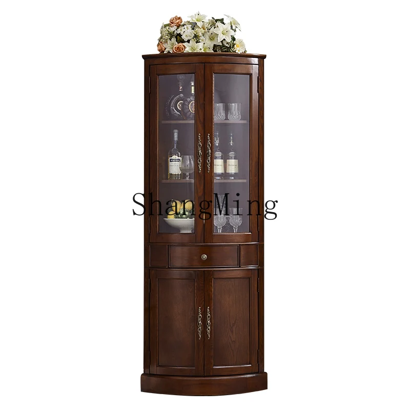 ZYH living room corner corner cabinet curved glass door solid wood corner double door wine cabinet
ZYH living room corner corner cabinet curved glass door solid wood corner double door wine cabinet