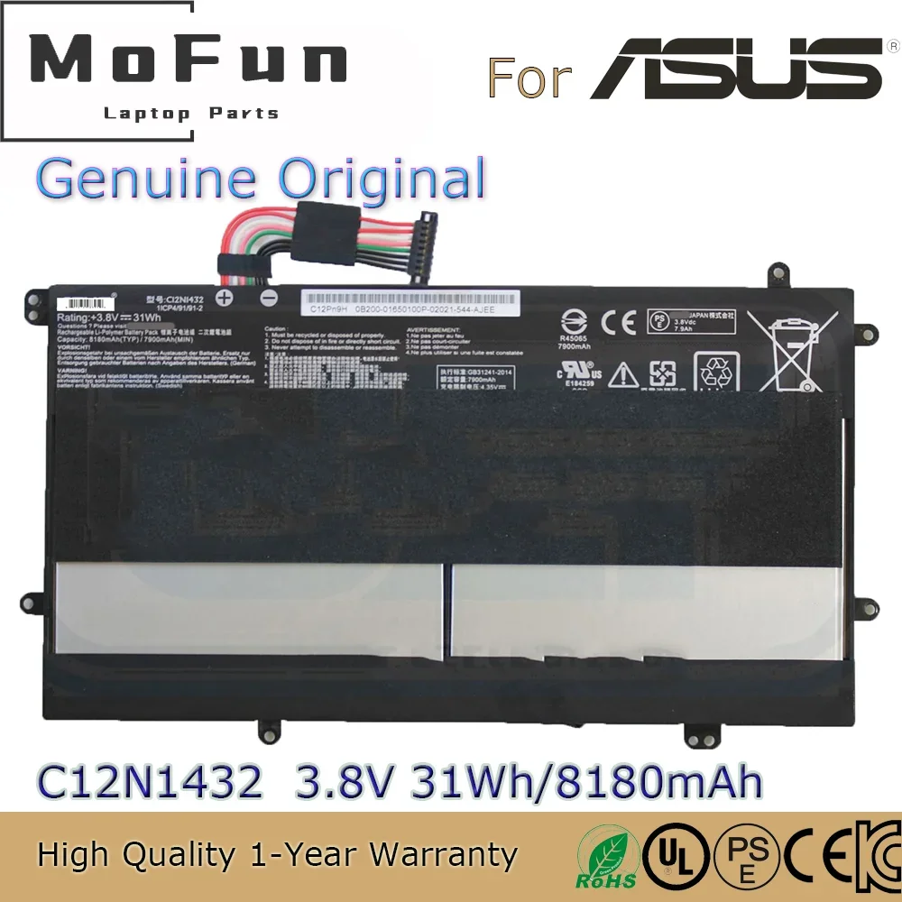Brand New Original C12N1432 3.85V 31Wh Laptop Battery for Asus Chromebook C100P C100PA C12PN9H etc.
Brand New Original C12N1432 3.85V 31Wh Laptop Battery for Asus Chromebook C100P C100PA C12PN9H etc.