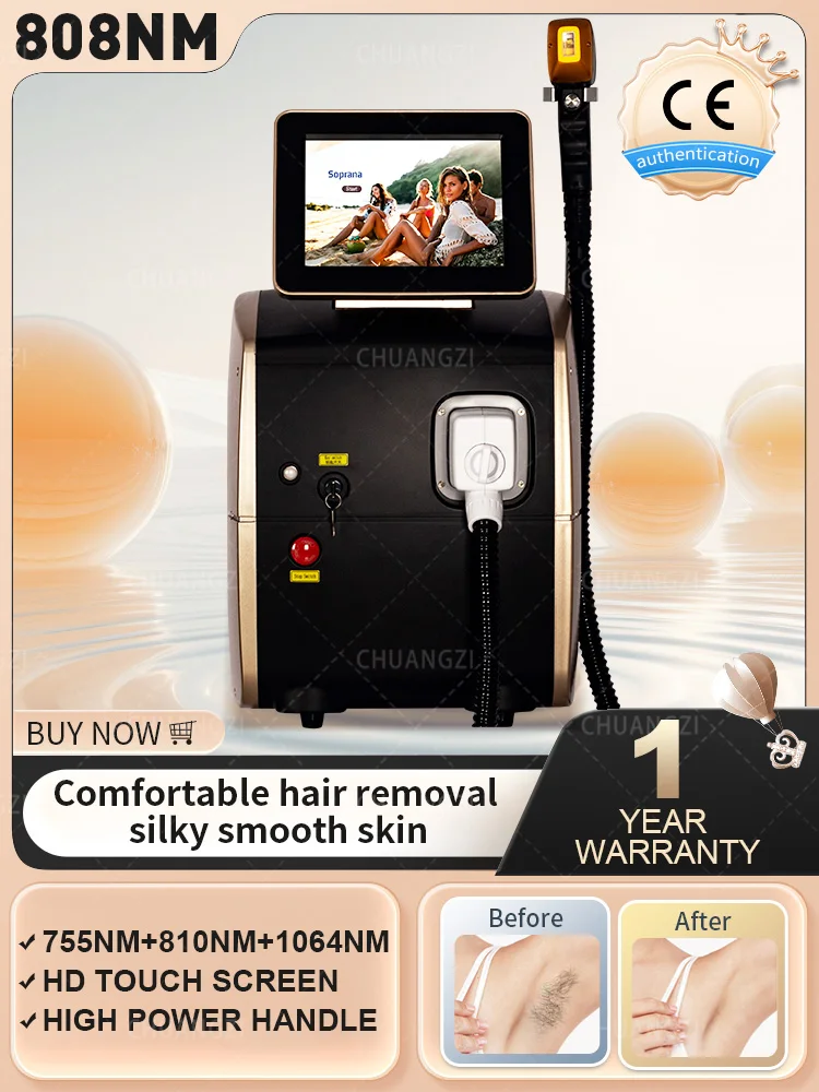 808nm Diode Laser Hair Removal Machine 755 810 1064 Triple Wavelength Permanent Painless Hair Removal Device for Salon Use
808nm Diode Laser Hair Removal Machine 755 810 1064 Triple Wavelength Permanent Painless Hair Removal Device for Salon Use