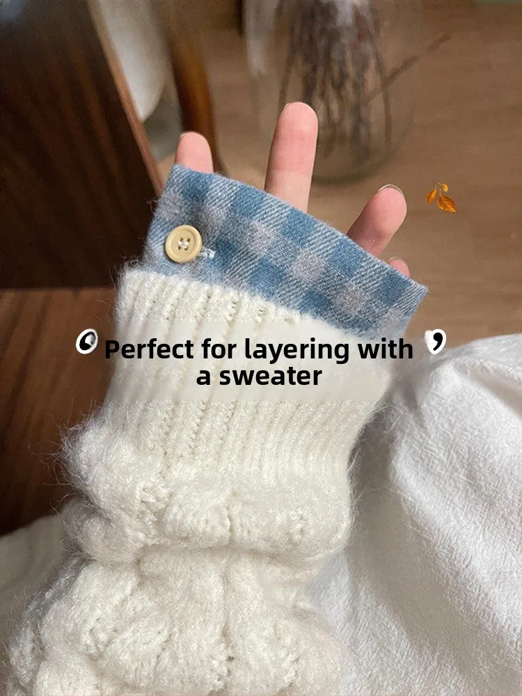 Blue Vintage Brushed Plaid Women's Shirt Spring Autumn Base Layer Top with Pocket Button Design Casual Slimming Korean Style
Blue Vintage Brushed Plaid Women's Shirt Spring Autumn Base Layer Top with Pocket Button Design Casual Slimming Korean Style