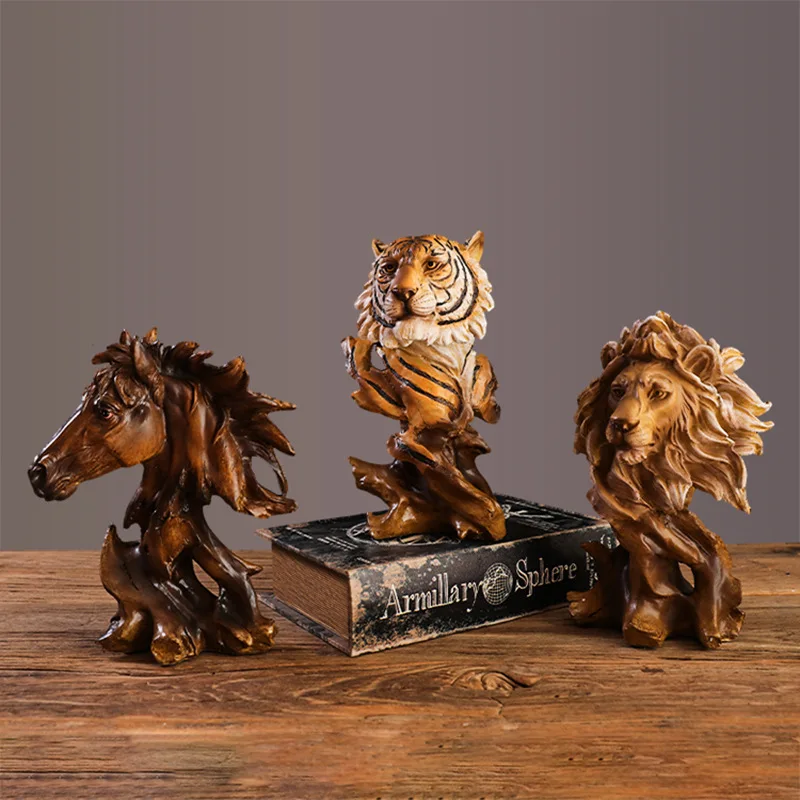 Creative Lion Tiger Horse Head Animal Figurines Home Decor for Office Wine Cabinet Housewarming Opening Gift
Creative Lion Tiger Horse Head Animal Figurines Home Decor for Office Wine Cabinet Housewarming Opening Gift