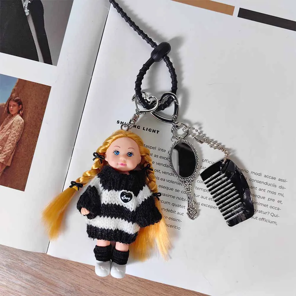 11.5cm Cute Twisted Braid Girl Princess Doll Keychain Pendant Creative Wear Comb Mirror Accessories 1/12 BJD Doll Birthday Gift
11.5cm Cute Twisted Braid Girl Princess Doll Keychain Pendant Creative Wear Comb Mirror Accessories 1/12 BJD Doll Birthday Gift