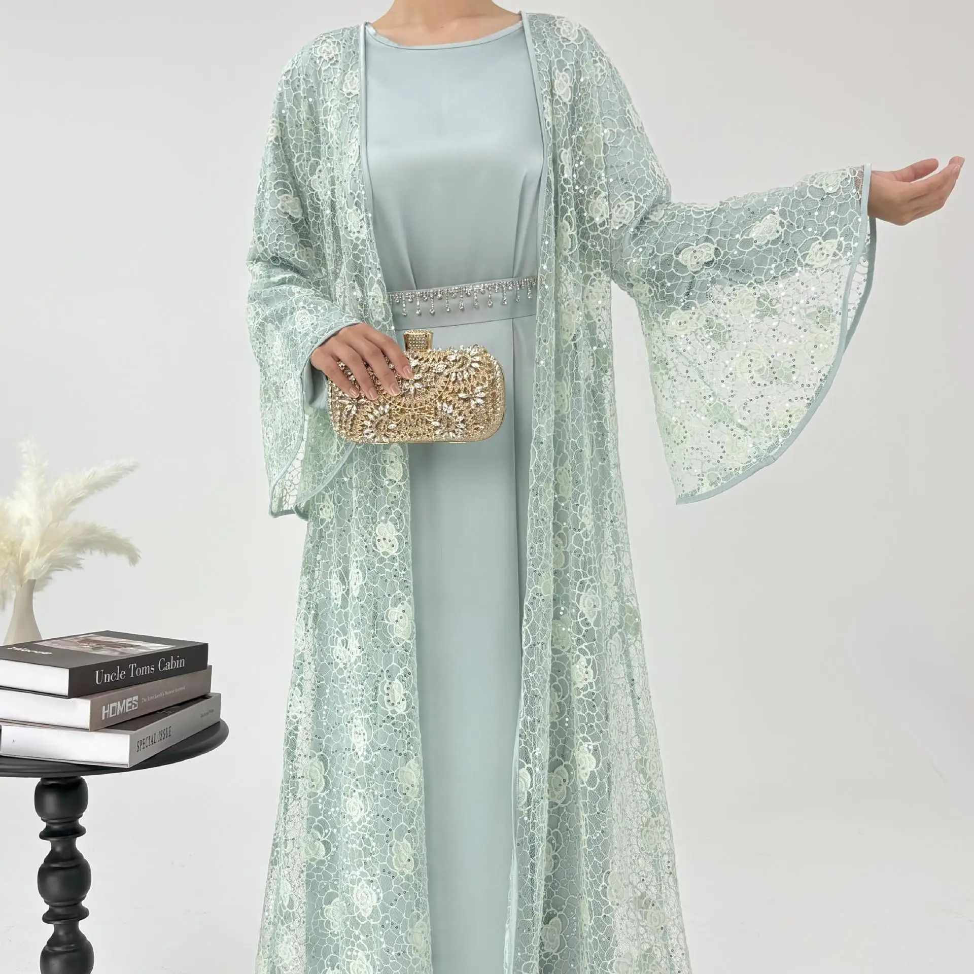 Luxury Party Evening Morocco Elegant Women Muslim Abaya Lace Sequins Long Maxi Dress Set Turkey Arabic Dubai Kaftan Vestido Gown
Luxury Party Evening Morocco Elegant Women Muslim Abaya Lace Sequins Long Maxi Dress Set Turkey Arabic Dubai Kaftan Vestido Gown