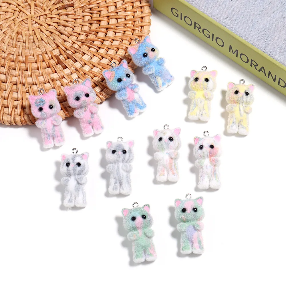 30pcs Resin Flocking Cute Colorful Charms Kitten Plush Doll Pendant for Keychain Necklace DIY Making Jewelry Accessories
30pcs Resin Flocking Cute Colorful Charms Kitten Plush Doll Pendant for Keychain Necklace DIY Making Jewelry Accessories
