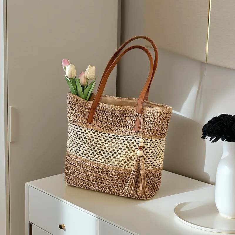 Sumner Women's Large Capacity Grass Woven Handbags Ladies Retro Woven Shoulder Bag Female Casual Tassel Beach Tote Underarm Bags
Sumner Women's Large Capacity Grass Woven Handbags Ladies Retro Woven Shoulder Bag Female Casual Tassel Beach Tote Underarm Bags