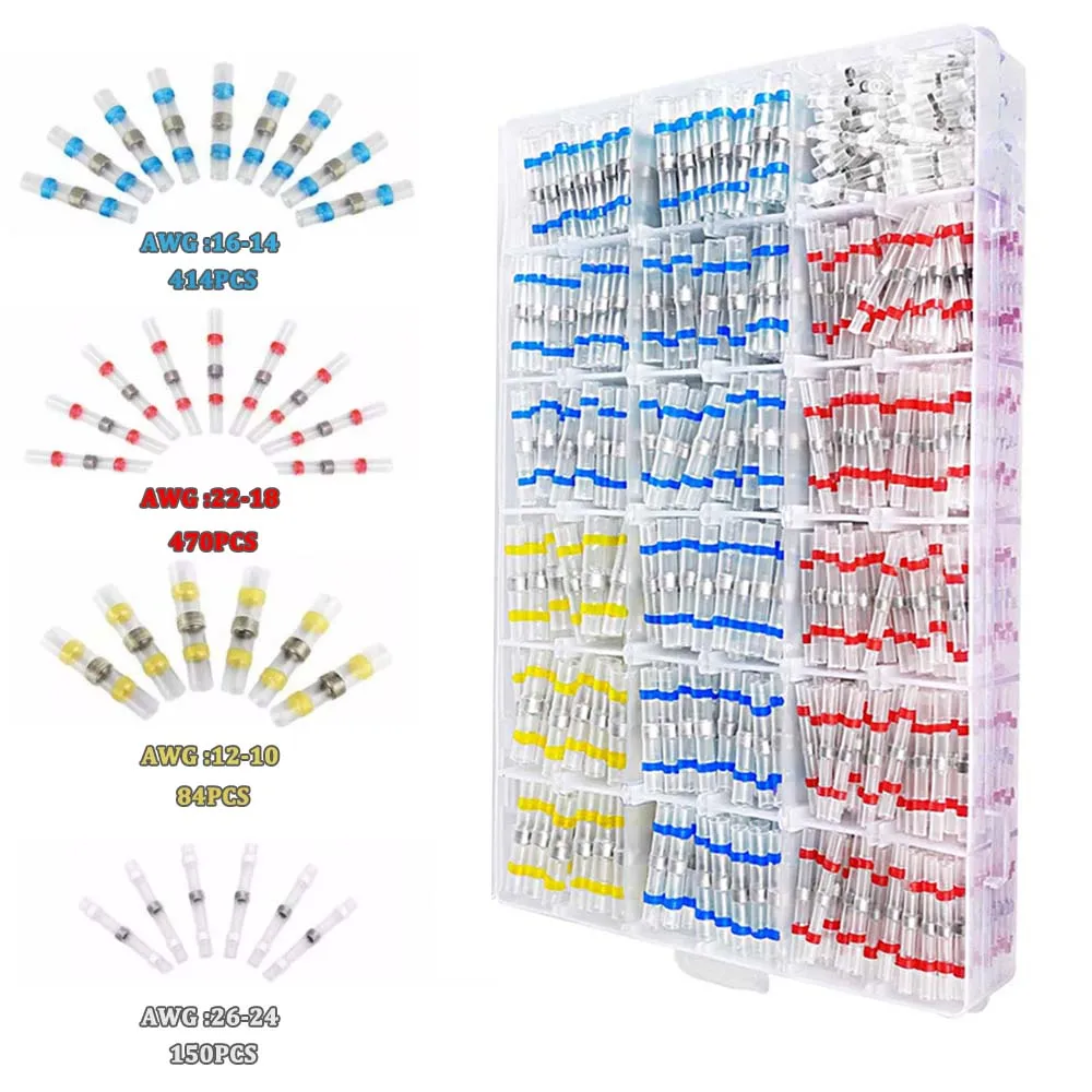 1118 PCS Solder Seal Wire Connectors - Heat Shrink Wire Connectors Waterproof Solder Butt Connector Kit Insulated Terminals
1118 PCS Solder Seal Wire Connectors - Heat Shrink Wire Connectors Waterproof Solder Butt Connector Kit Insulated Terminals