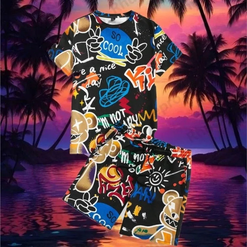 Лето 2025 г., модная футболка с 3D принтом, уличная городская модная футболка, повседневные уличные пляжные шорты, мужской комплект из полиэфирного волокна с круглым вырезом и короткими рукавами
Лето 2025 г., модная футболка с 3D принтом, уличная городская модная футболка, повседневные уличные пляжные шорты, мужской комплект из полиэфирного волокна с круглым вырезом и короткими рукавами