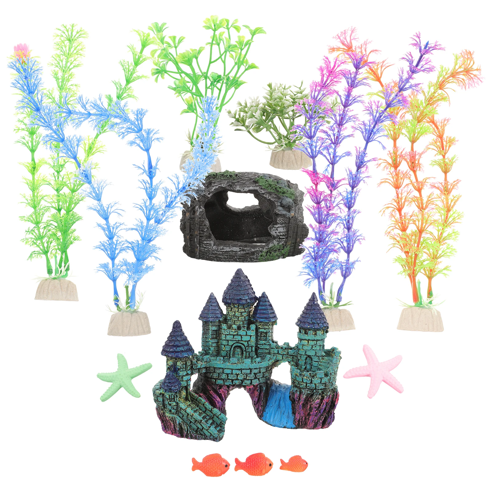 15Pcs Fish Tank Decorations Artificial Aquatic Plants Landscape Castle Barrel Safe Lightweight Wear Resistance Realistic
15Pcs Fish Tank Decorations Artificial Aquatic Plants Landscape Castle Barrel Safe Lightweight Wear Resistance Realistic