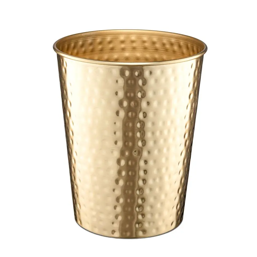 Metal Bathroom Trash Can Waste Basket for Bedroom, Office Desk, amp Dorm, Hand Hammered, Durable Decorative Brushed Gold Small T
Metal Bathroom Trash Can Waste Basket for Bedroom, Office Desk, amp Dorm, Hand Hammered, Durable Decorative Brushed Gold Small T