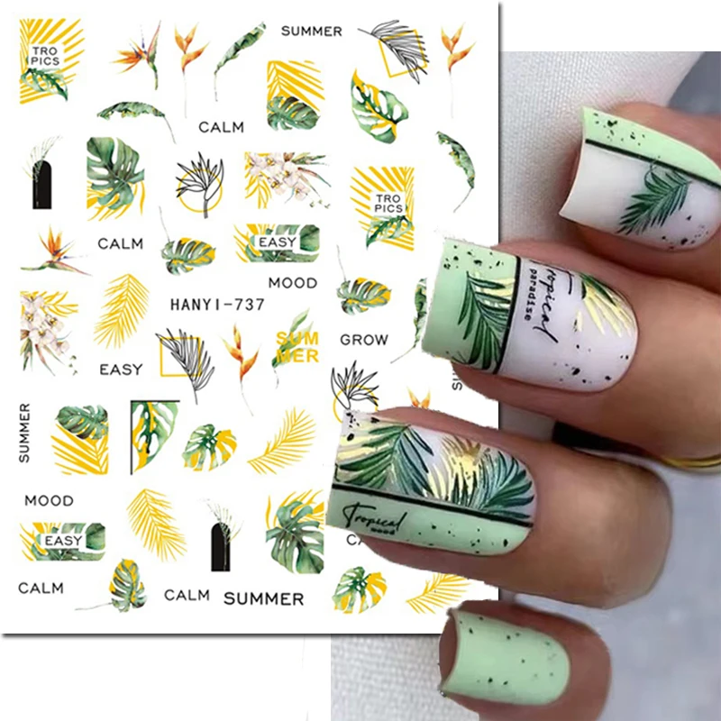 3d Nail Art Stickers Summer Geometric Line Tropical Golden Palms Flowers Sliders Nails Decals Decorations For Manicures
3d Nail Art Stickers Summer Geometric Line Tropical Golden Palms Flowers Sliders Nails Decals Decorations For Manicures