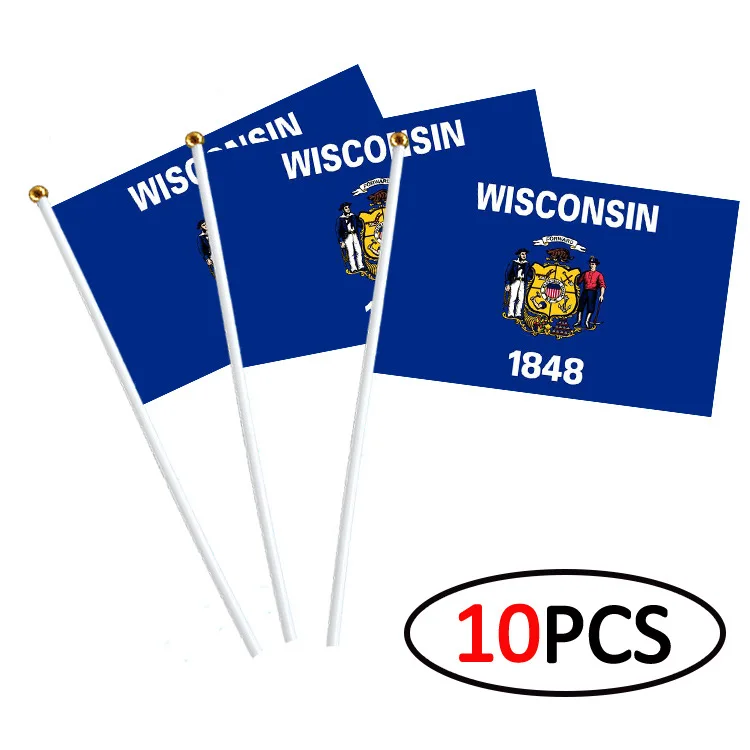 Wisconsin State Flag Hand Held Flags, Set of 10/40 for Sports Events and Fan Support Wholesale of American state flags
Wisconsin State Flag Hand Held Flags, Set of 10/40 for Sports Events and Fan Support Wholesale of American state flags