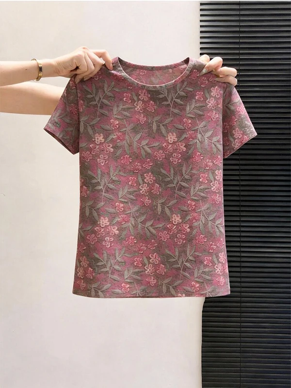 Summer 2026 Trendy Retro Print Short Sleeve Slim Fit Women's T-shirt Large Size Casual Style round Neck Standard Edition Top
Summer 2026 Trendy Retro Print Short Sleeve Slim Fit Women's T-shirt Large Size Casual Style round Neck Standard Edition Top