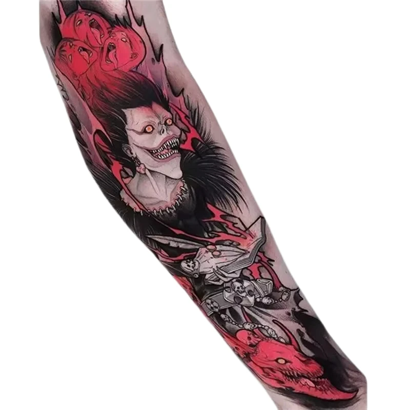 DEATH Note Аниме Рюк Временные Татуировки Черная Смерть Демон Трансферная Татуировка Боди-Арт Водонепроницаемые Поддельные Татуировки Наклейки 
DEATH Note Аниме Рюк Временные Татуировки Черная Смерть Демон Трансферная Татуировка Боди-Арт Водонепроницаемые Поддельные Татуировки Наклейки