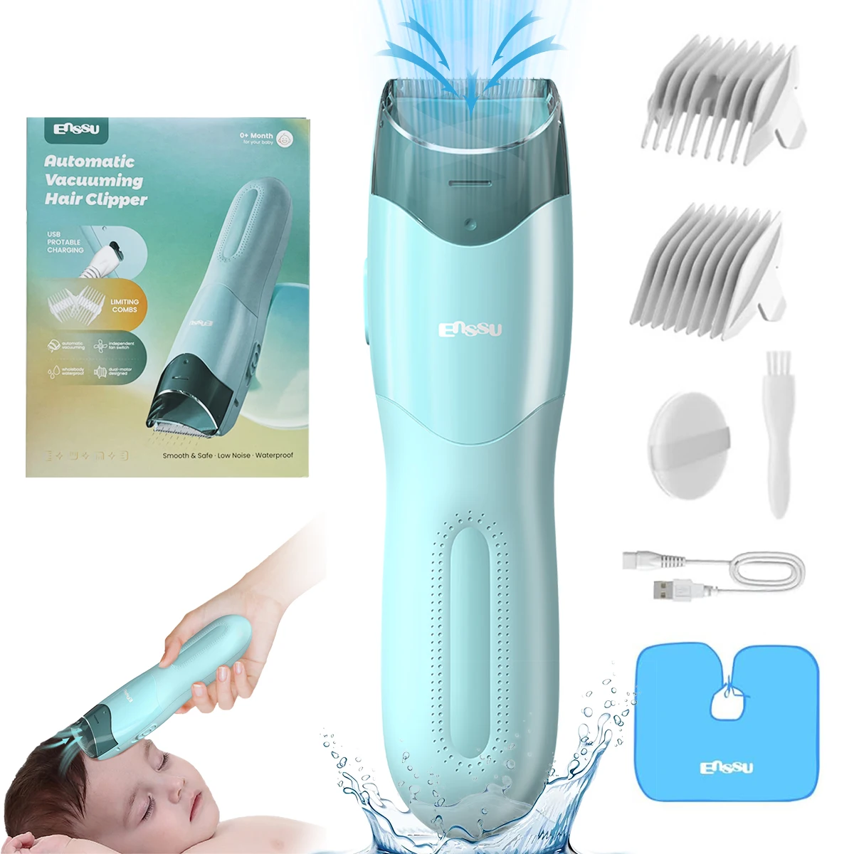 Professional Vacuum Hair Clippers for Children Electric Haircutting Machine Quiet Rechargeable Hair Trimmer Grooming Haircut Kit
Professional Vacuum Hair Clippers for Children Electric Haircutting Machine Quiet Rechargeable Hair Trimmer Grooming Haircut Kit