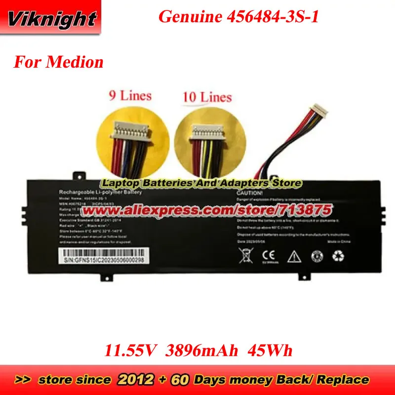 Genuine 456484-3S-1 Battery 40075218 for Medion E15309 E14303 E14304 MD63780 E15407 MD 61956 62064 62309 E16401 E16402 MD 62253
Genuine 456484-3S-1 Battery 40075218 for Medion E15309 E14303 E14304 MD63780 E15407 MD 61956 62064 62309 E16401 E16402 MD 62253