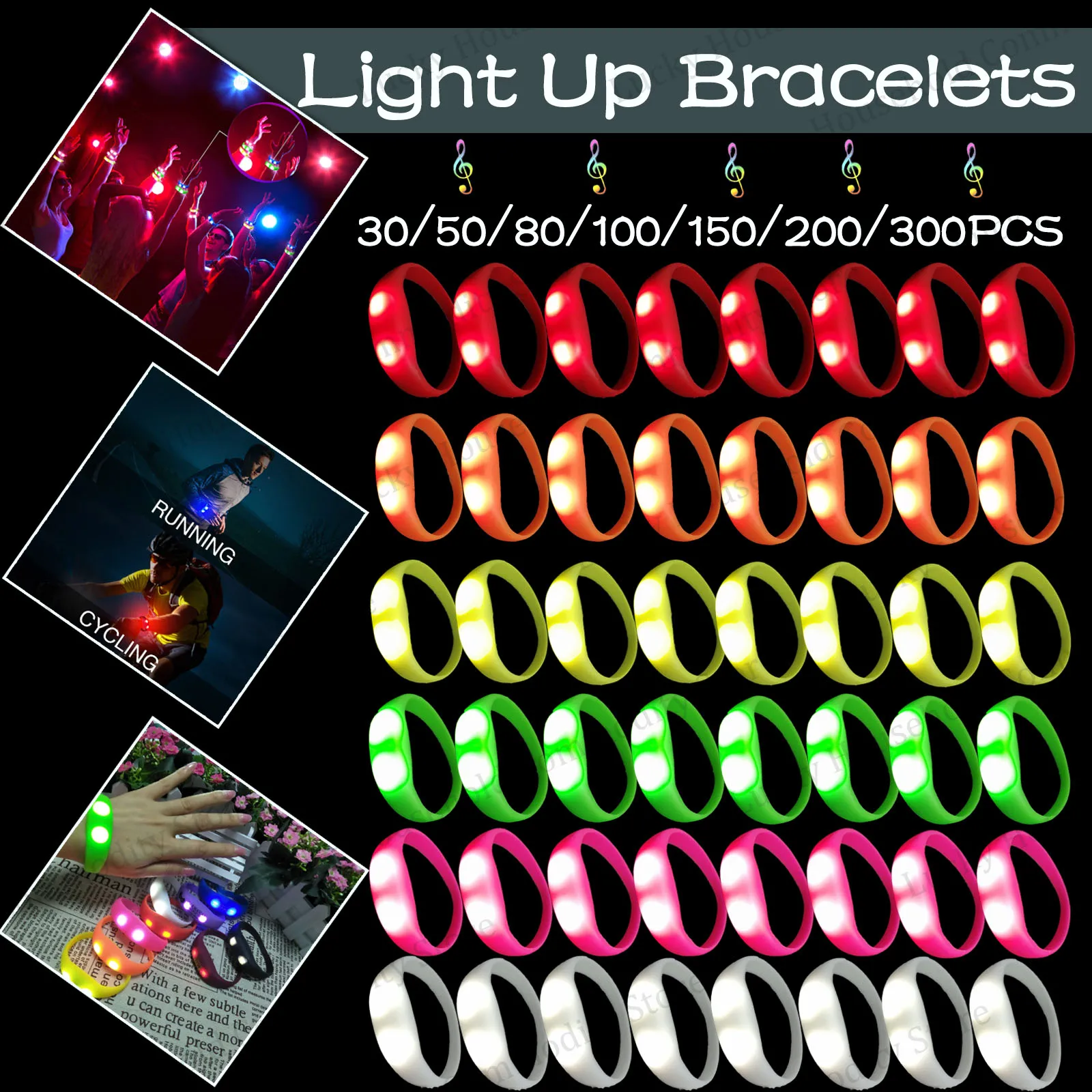 30-300PCS Music&Sound Activated Led Bracelets Light Up Bracelet Glow Bracelets Led Bracelets for Party Wedding Concert
30-300PCS Music&Sound Activated Led Bracelets Light Up Bracelet Glow Bracelets Led Bracelets for Party Wedding Concert