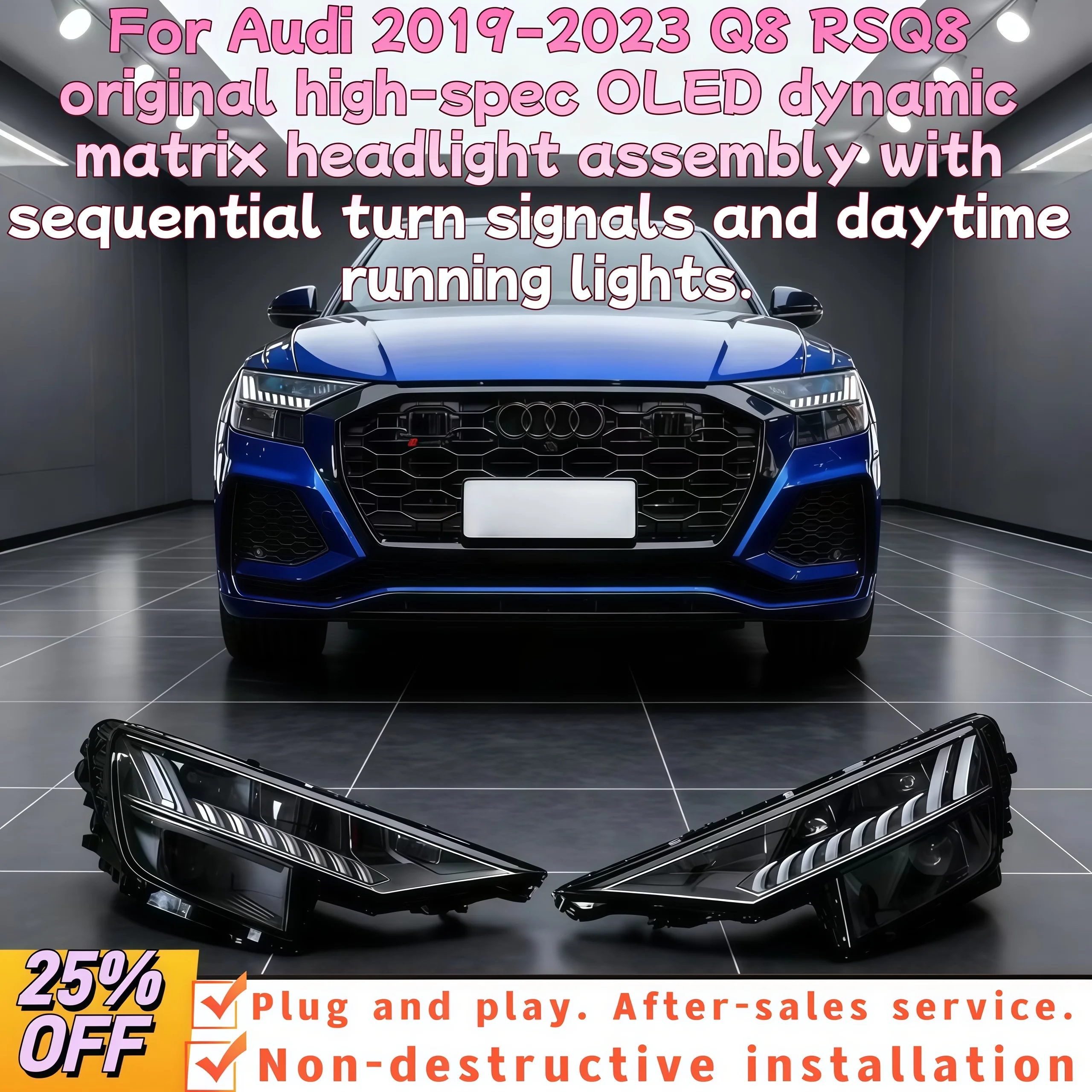 Подходит для Audi 2019-2023 Q8 RSQ8 оригинальная высокоспектная матричная фара OLED в сборе с дневными ходовыми огнями.
Подходит для Audi 2019-2023 Q8 RSQ8 оригинальная высокоспектная матричная фара OLED в сборе с дневными ходовыми огнями.