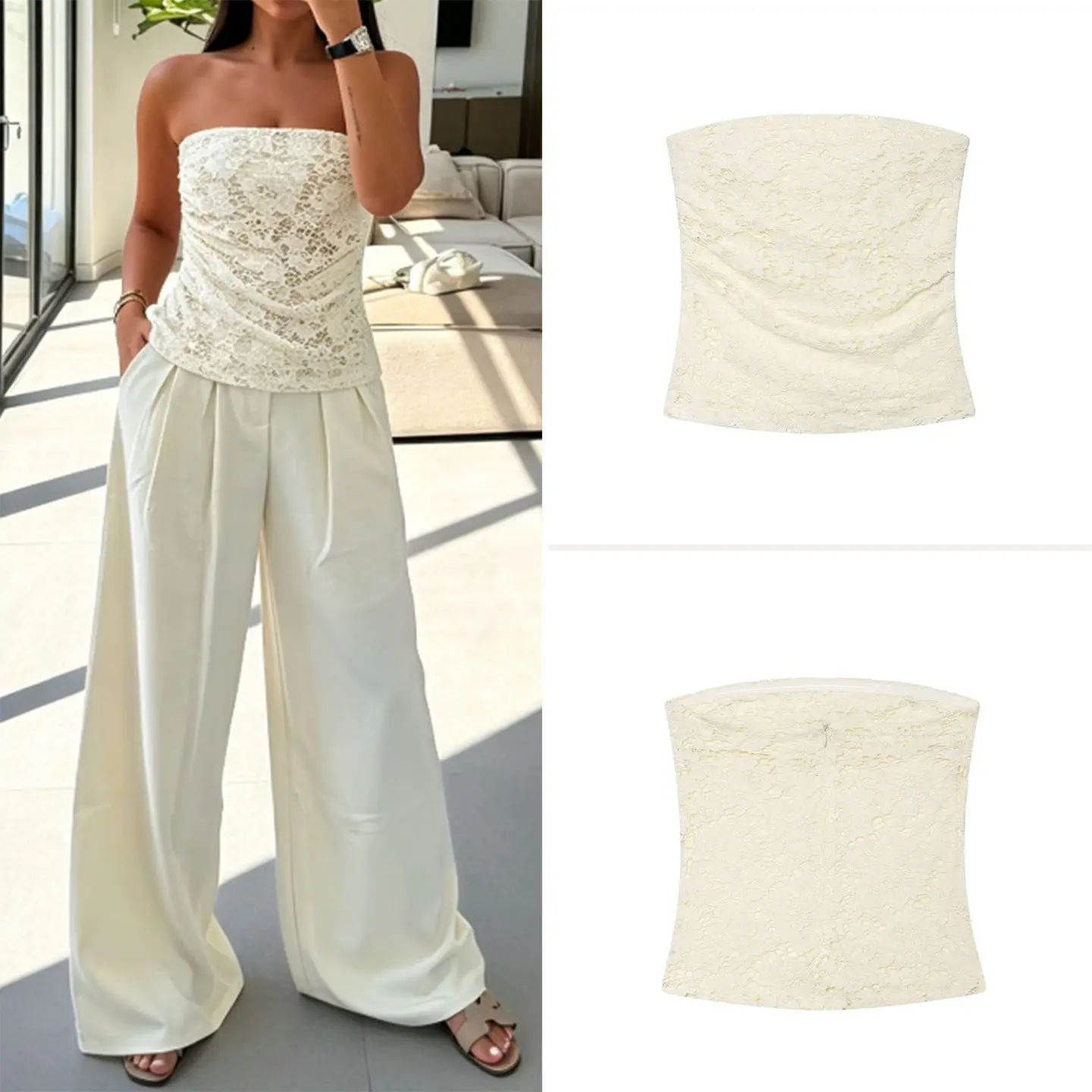 Fashionable Simple Sexy Lace Wrap Chest Top Women's Clothing 2026 New Summer Style Versatile Short Length Color
Fashionable Simple Sexy Lace Wrap Chest Top Women's Clothing 2026 New Summer Style Versatile Short Length Color