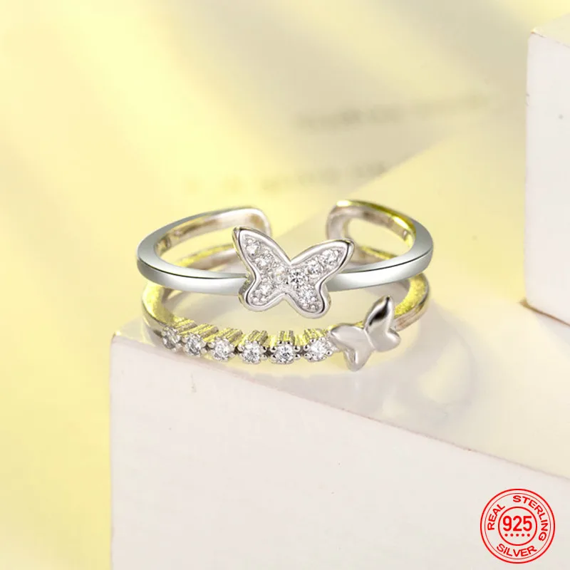 925 Sterling Silver Butterfly Crystal Open Ring For Women Fashion Wedding Jewelry
925 Sterling Silver Butterfly Crystal Open Ring For Women Fashion Wedding Jewelry