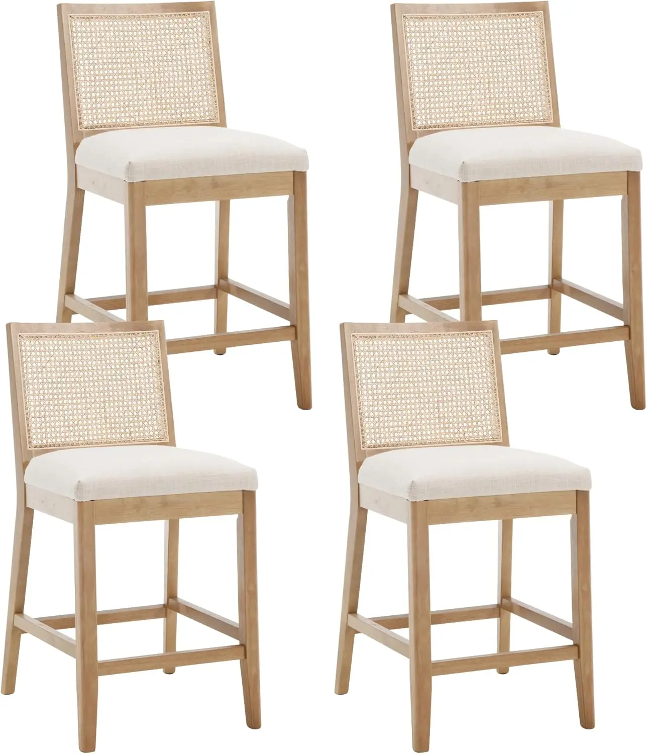 Rattan Counter Stools Set Of 4, 26 Hes Modern Counter Height Bar Stools Farmhouse Wooden Barstools With Back, Boho Linen Fabric
Rattan Counter Stools Set Of 4, 26 Hes Modern Counter Height Bar Stools Farmhouse Wooden Barstools With Back, Boho Linen Fabric