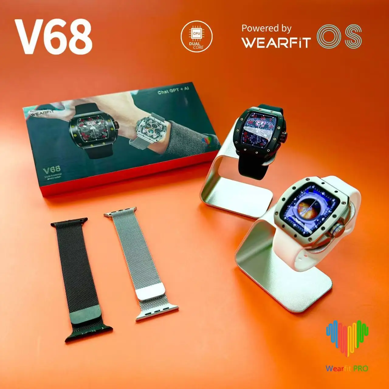 Сферический изогнутый экран V68 Ultra Richard, умные часы, Bluetooth-вызов, мониторинг сна, спортивное здоровье, функциональный браслет NFC AI
Сферический изогнутый экран V68 Ultra Richard, умные часы, Bluetooth-вызов, мониторинг сна, спортивное здоровье, функциональный браслет NFC AI
