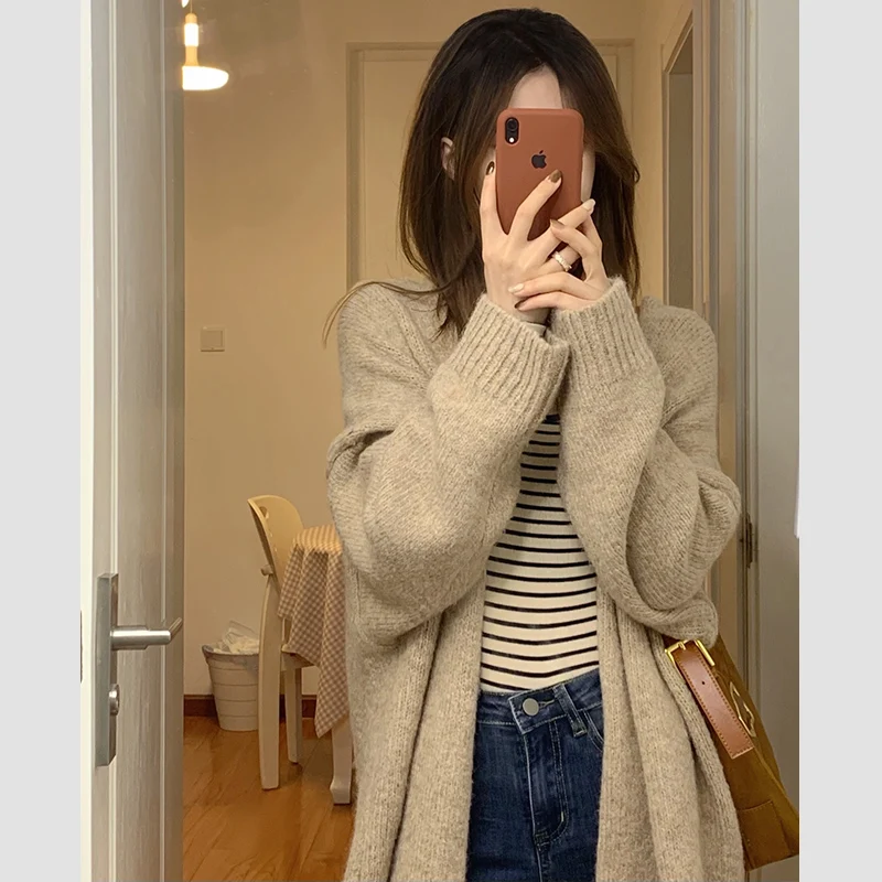 Hellokay Knitted Open Cardigan Women's Spring Autumn Medium Length Lazy Sle Loose Outerwear Design Sense Sweater Jaet
Hellokay Knitted Open Cardigan Women's Spring Autumn Medium Length Lazy Sle Loose Outerwear Design Sense Sweater Jaet