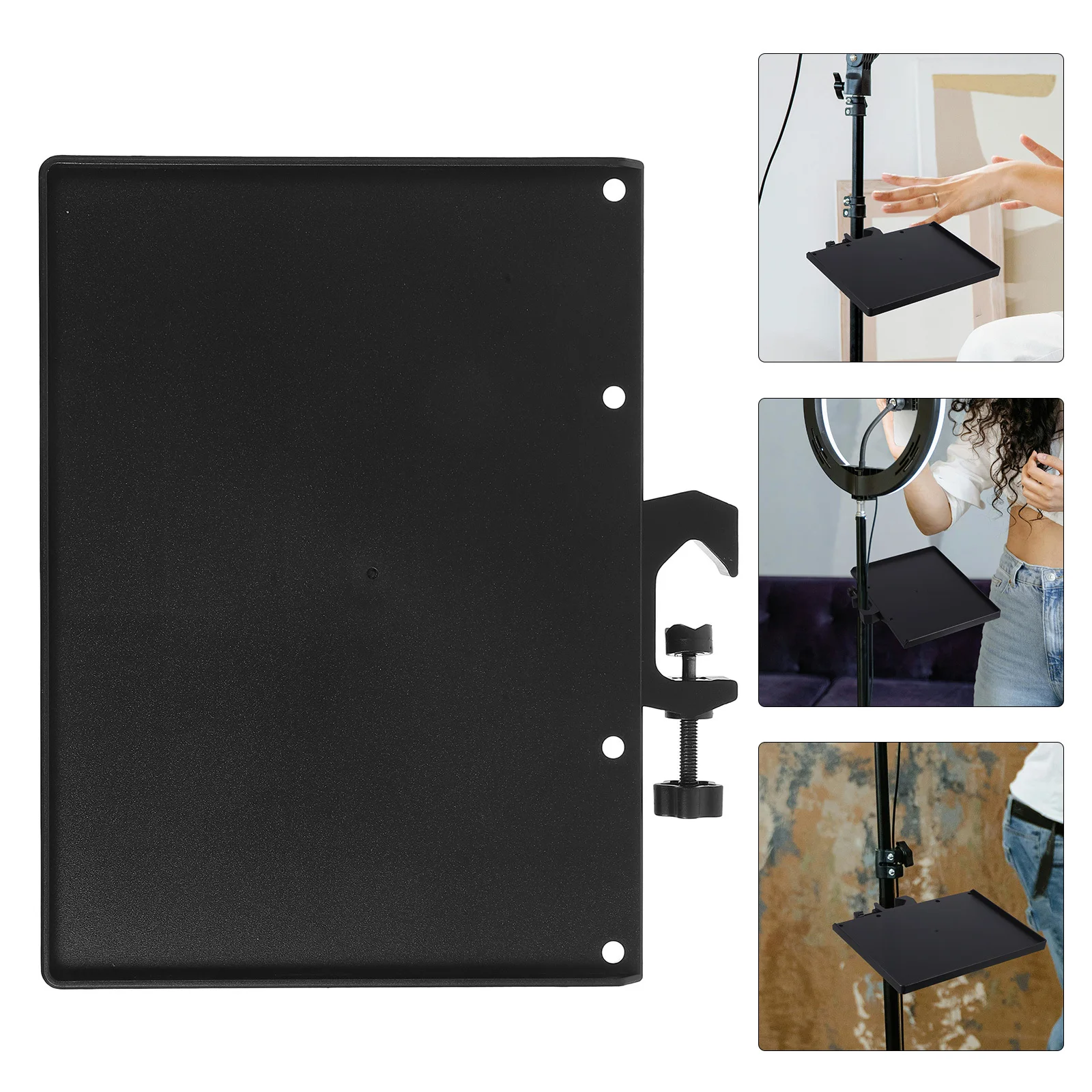 Sound Card Tray for Microphone Stand Clamp-on Shelf with Phone Mount Suitable Streaming Meetings Lectures Screen Casting Video
Sound Card Tray for Microphone Stand Clamp-on Shelf with Phone Mount Suitable Streaming Meetings Lectures Screen Casting Video