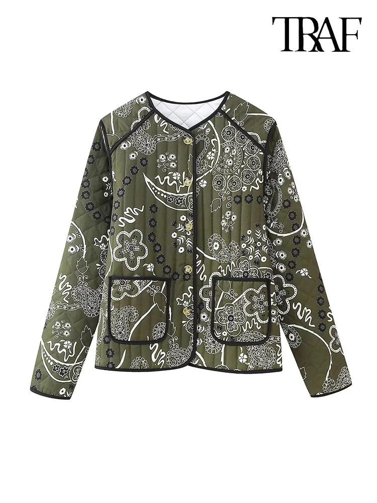 TRAF Women Fashion Armature Single Breasted Printed Jacket Long Sleeve Loose Sweet Floral Jacket Fall Casual Spliced Jacket
TRAF Women Fashion Armature Single Breasted Printed Jacket Long Sleeve Loose Sweet Floral Jacket Fall Casual Spliced Jacket