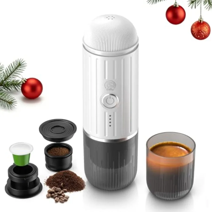 Portable Electric Espresso Coffee Maker for Travel, Car, Hiking, Climbing White, Stainless Steel, Fast Self-Heating 2-in-1 Extr
Portable Electric Espresso Coffee Maker for Travel, Car, Hiking, Climbing White, Stainless Steel, Fast Self-Heating 2-in-1 Extr