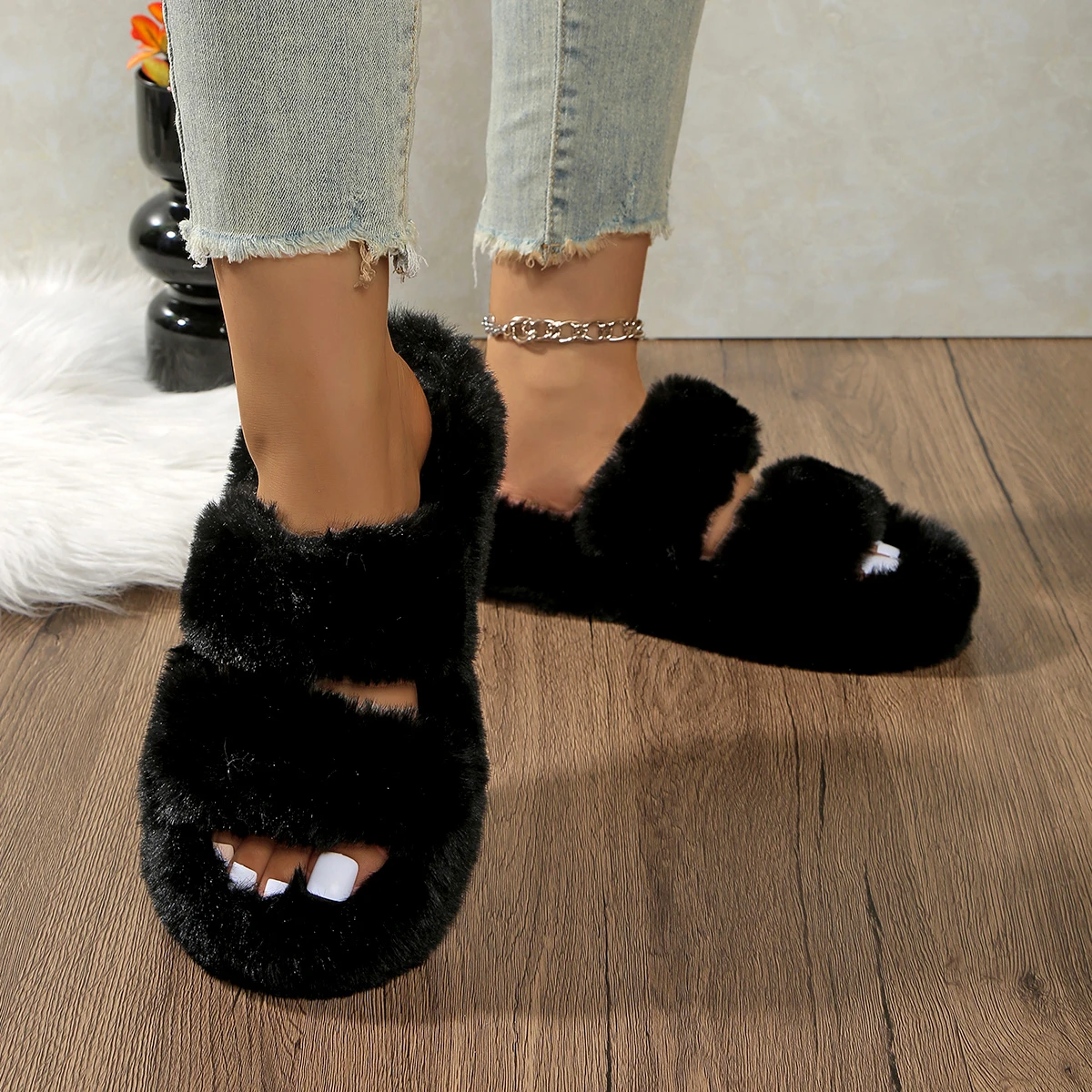 2026 Fluffy Slippers Women Home Autumn Winter Casual Shoes Girls Indoor Plush Fashion Elegant Flat Footwear Soft
2026 Fluffy Slippers Women Home Autumn Winter Casual Shoes Girls Indoor Plush Fashion Elegant Flat Footwear Soft