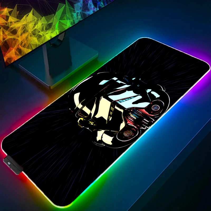 RGB LED Mouse Pad Gaming Mousepad S-star W-wars Desktop Anti-slip Protective Mat Computer Keyboard Pad Mausepad Anti-skid Pad