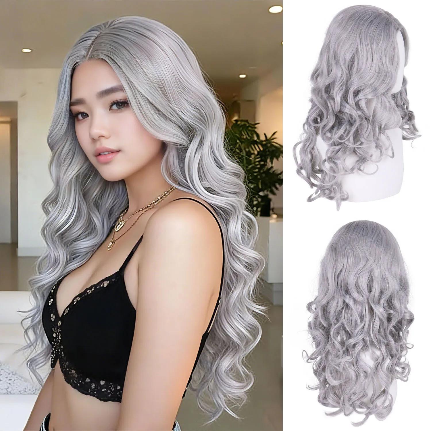 Синтетические волосы 24-дюймовый длинный серебристо-серый парик для женщин и девочек, волнистые вьющиеся парики для косплея, карнавальный костюм на Хэллоуин, Drag Queen
Синтетические волосы 24-дюймовый длинный серебристо-серый парик для женщин и девочек, волнистые вьющиеся парики для косплея, карнавальный костюм на Хэллоуин, Drag Queen