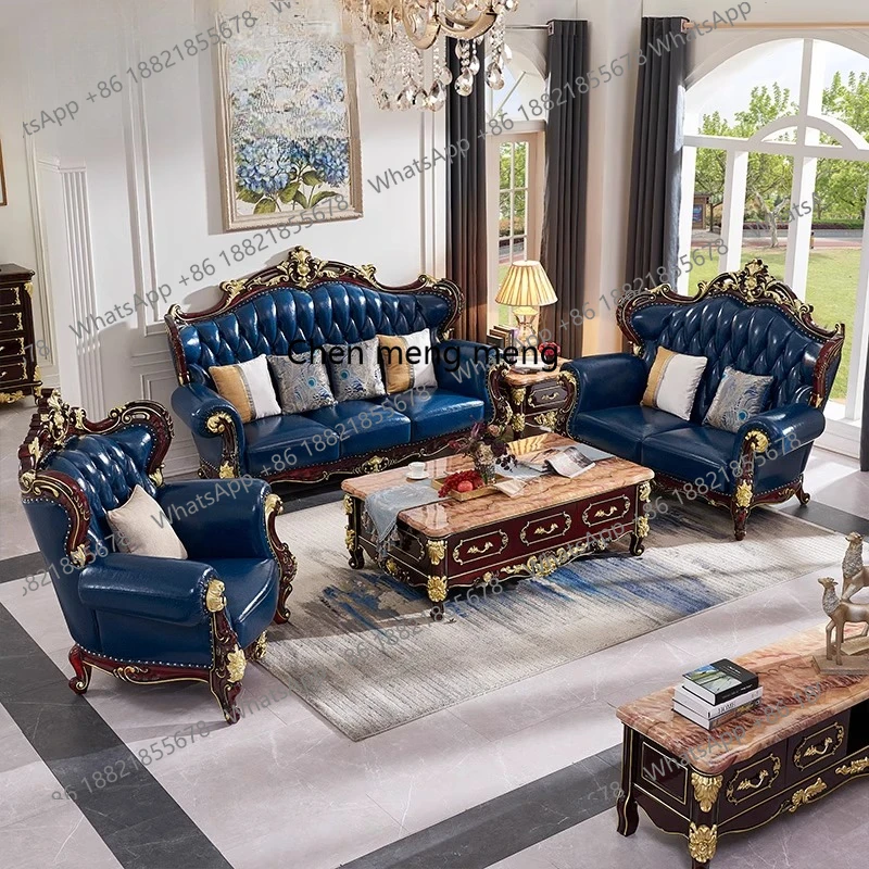 European sofa solid wood small apartment living room luxury first layer leather luxury villa red sandalwood furniture
European sofa solid wood small apartment living room luxury first layer leather luxury villa red sandalwood furniture