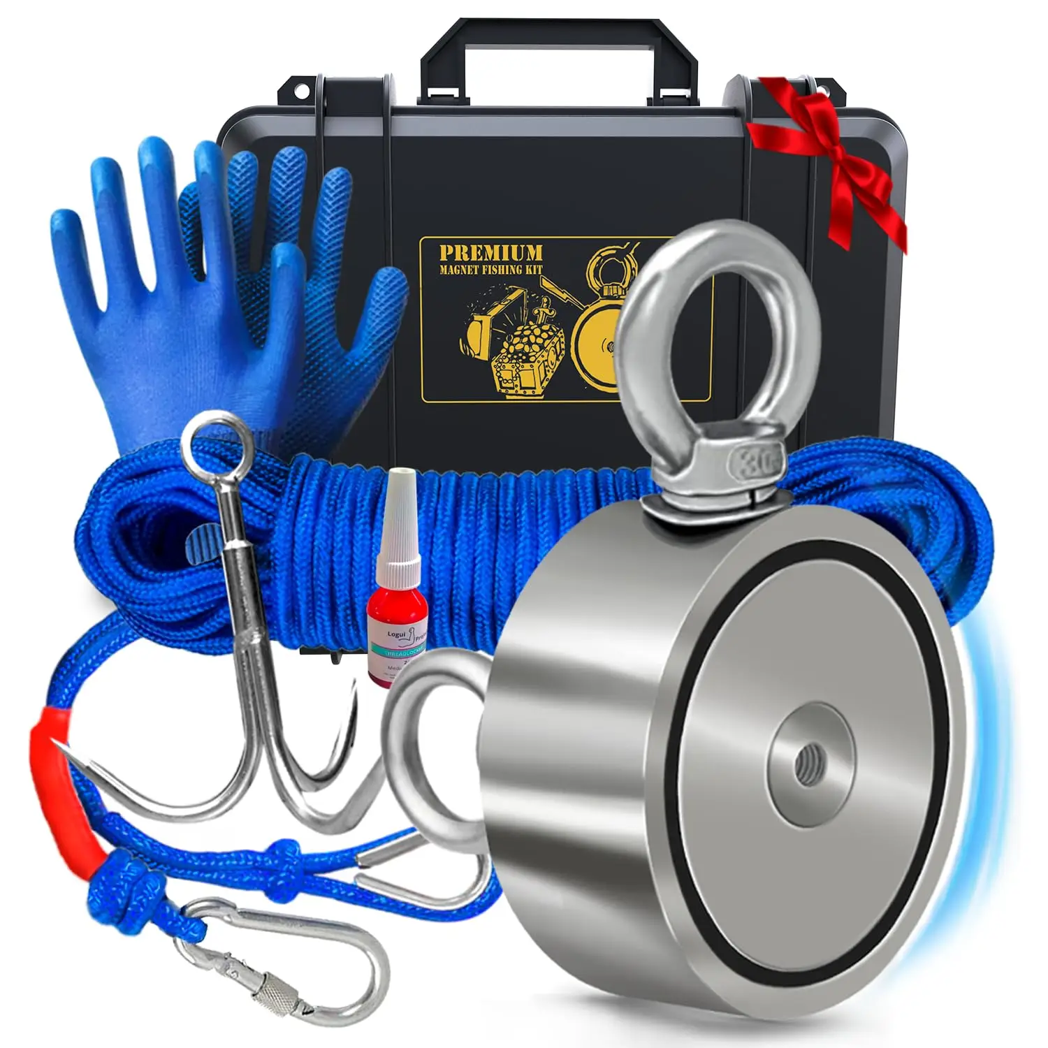 1200 LB Magnet Fishing Kit with Case - 2 Fishing Magnets in 1 (Double Sided Magnet) - with Grappling Hook, Heavy Duty 65FT Rope
1200 LB Magnet Fishing Kit with Case - 2 Fishing Magnets in 1 (Double Sided Magnet) - with Grappling Hook, Heavy Duty 65FT Rope
