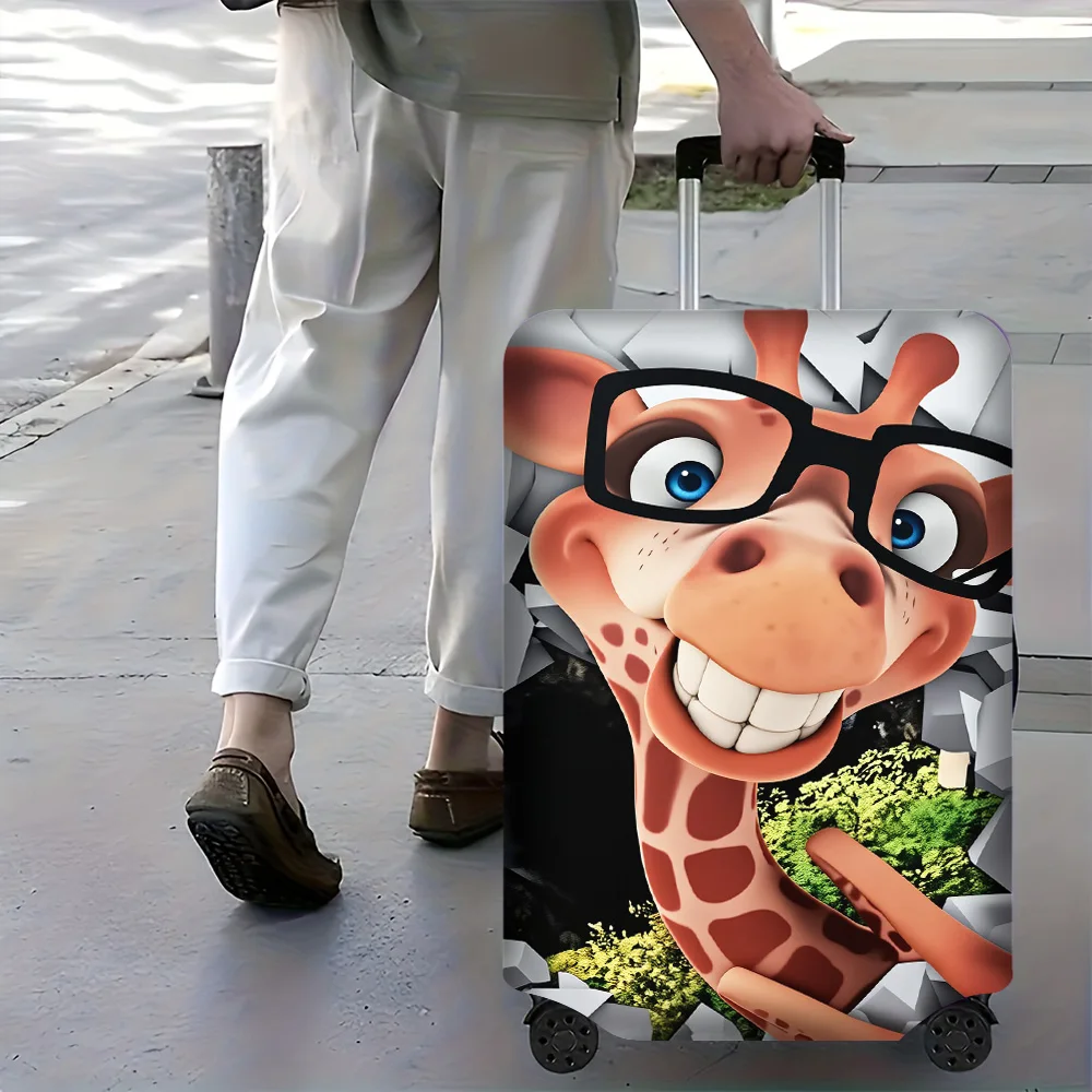 1PC Cartoon Giraffe luggage cover for luggage sizes 18-32 inches; a fun and stretchy travel accessory with big blue eyes and
1PC Cartoon Giraffe luggage cover for luggage sizes 18-32 inches; a fun and stretchy travel accessory with big blue eyes and
