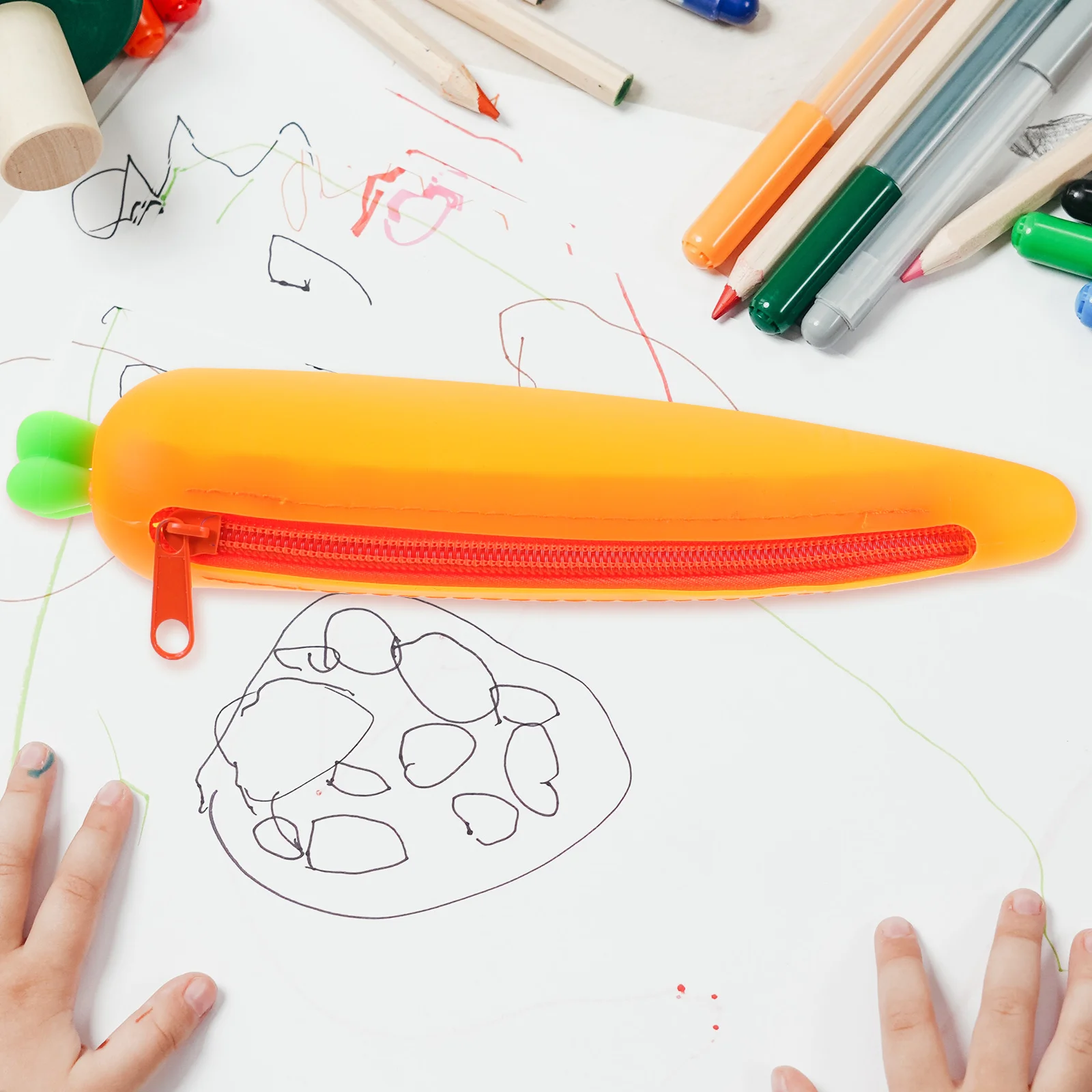 Carrot Shaped Pencil Case Silicone Stationery Bag School Supplies Kids Students Lightweight Portable Organizer Cute Gift
Carrot Shaped Pencil Case Silicone Stationery Bag School Supplies Kids Students Lightweight Portable Organizer Cute Gift