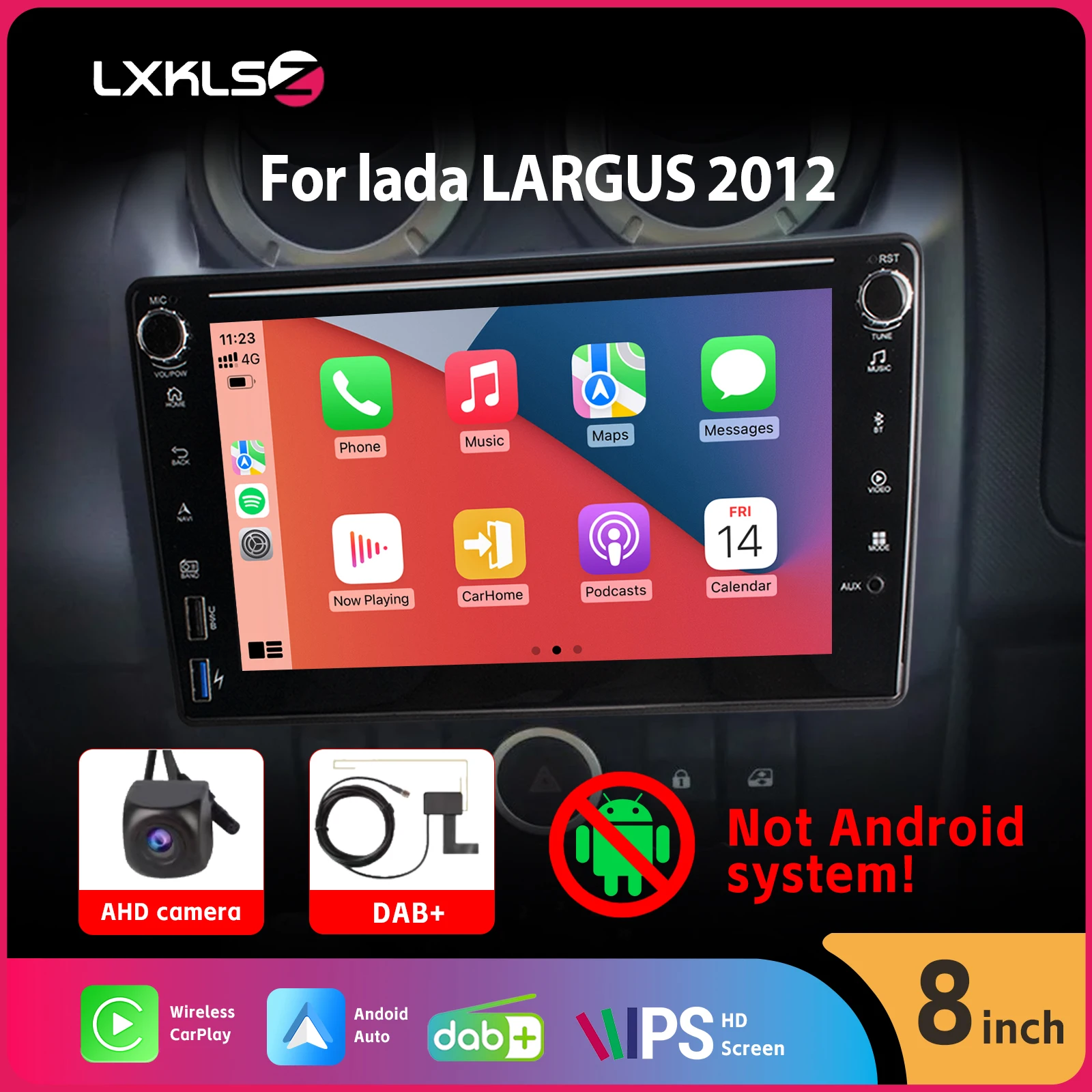 IPS Touch Screen 8" Car Radio with Wireless Carplay Android Auto DSP SWC DAB+ AHD Rear View Camera BT for lada LARGUS 2012-2020
IPS Touch Screen 8" Car Radio with Wireless Carplay Android Auto DSP SWC DAB+ AHD Rear View Camera BT for lada LARGUS 2012-2020